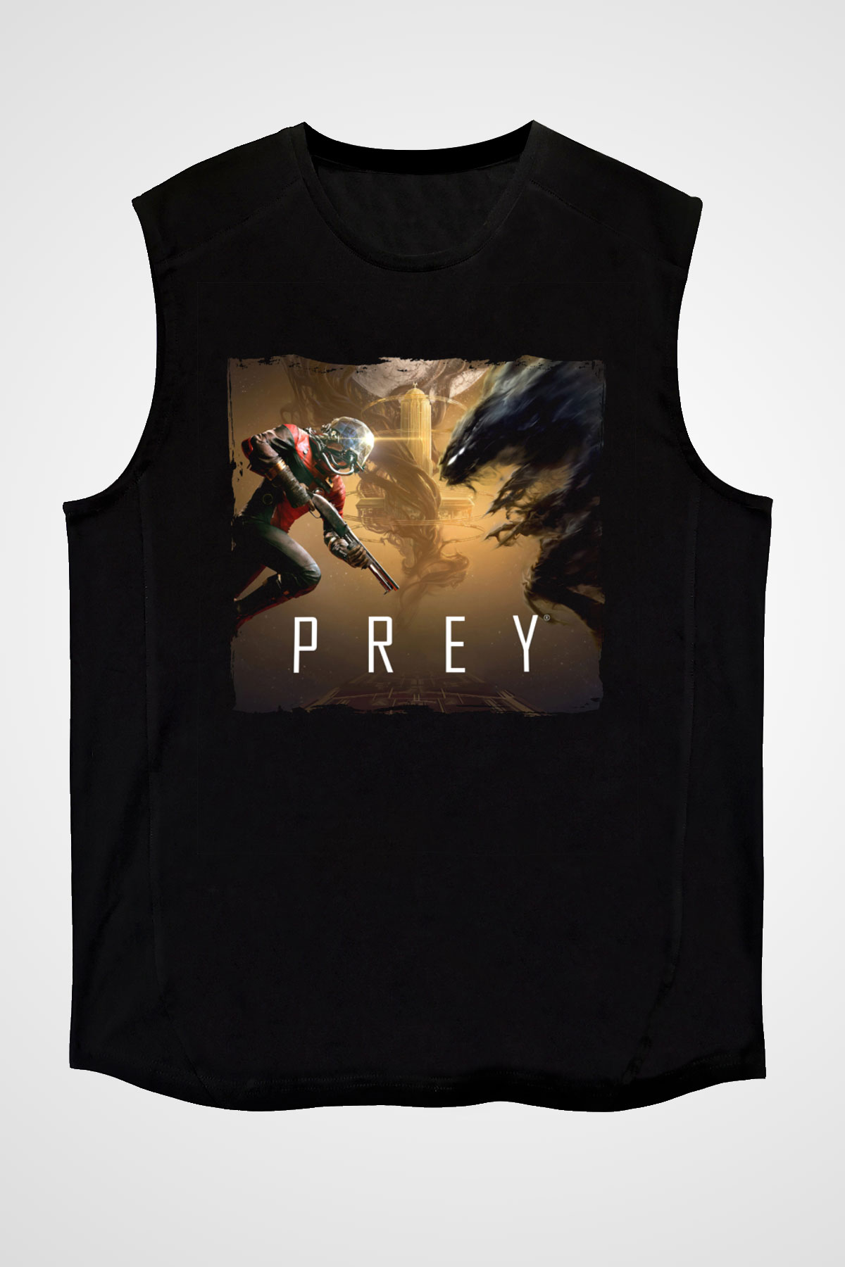 Prey Siyah Unisex Kolsuz Tişört