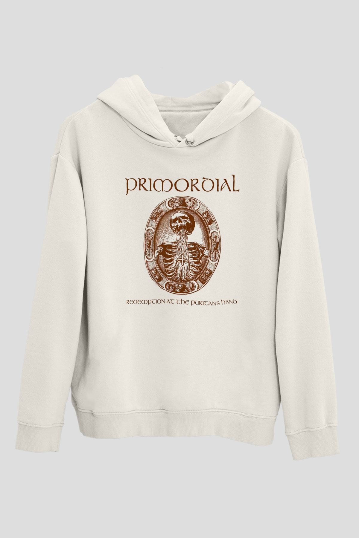 Primordial Beyaz Unisex Kapşonlu Sweatshirt