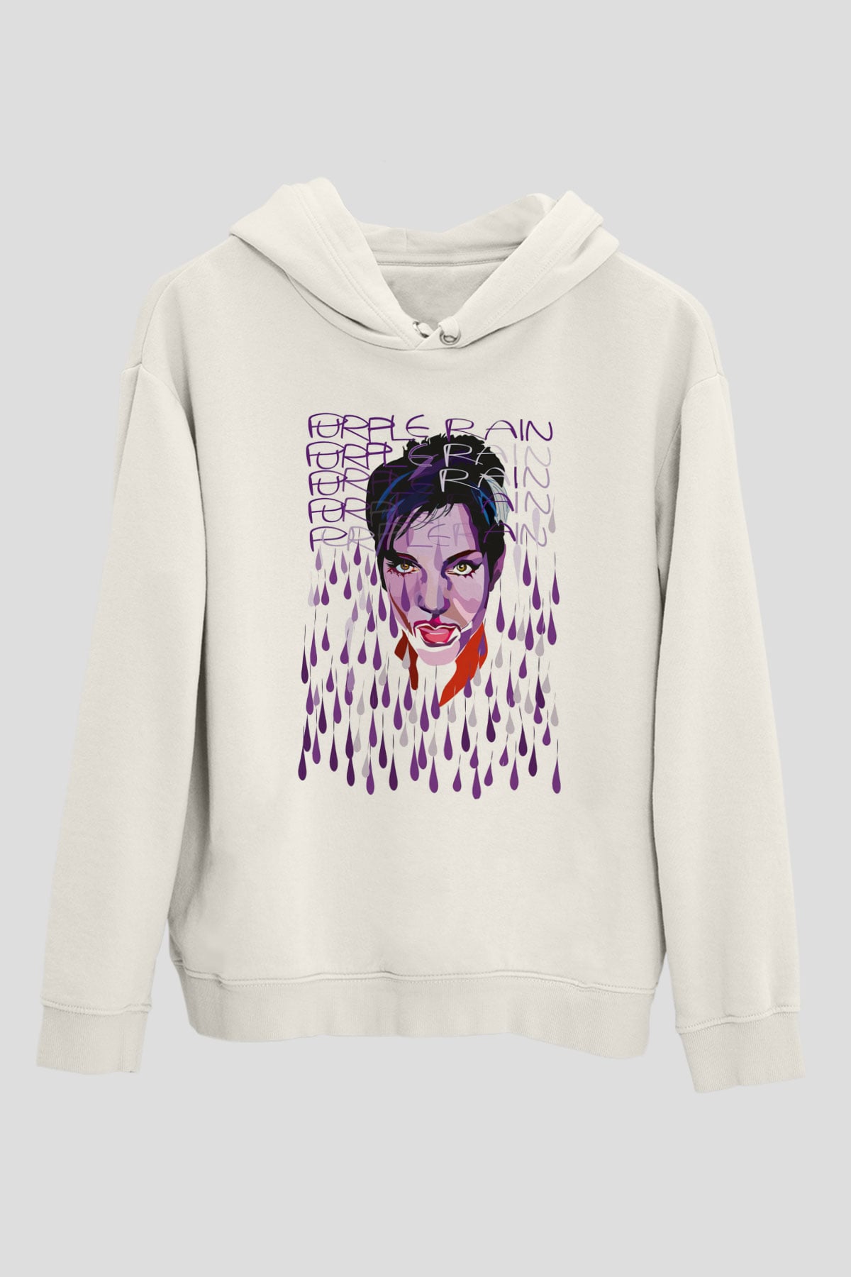 Prince Beyaz Unisex Kapüşonlu Sweatshirt