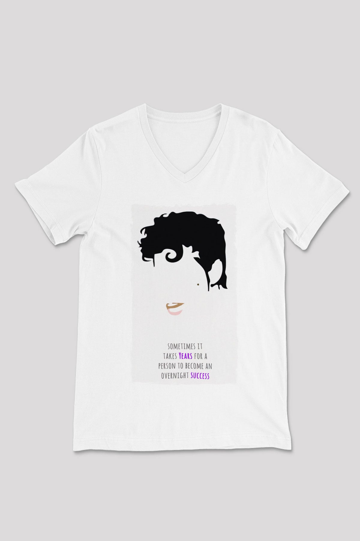 Prince Beyaz Unisex V Yaka Tişört
