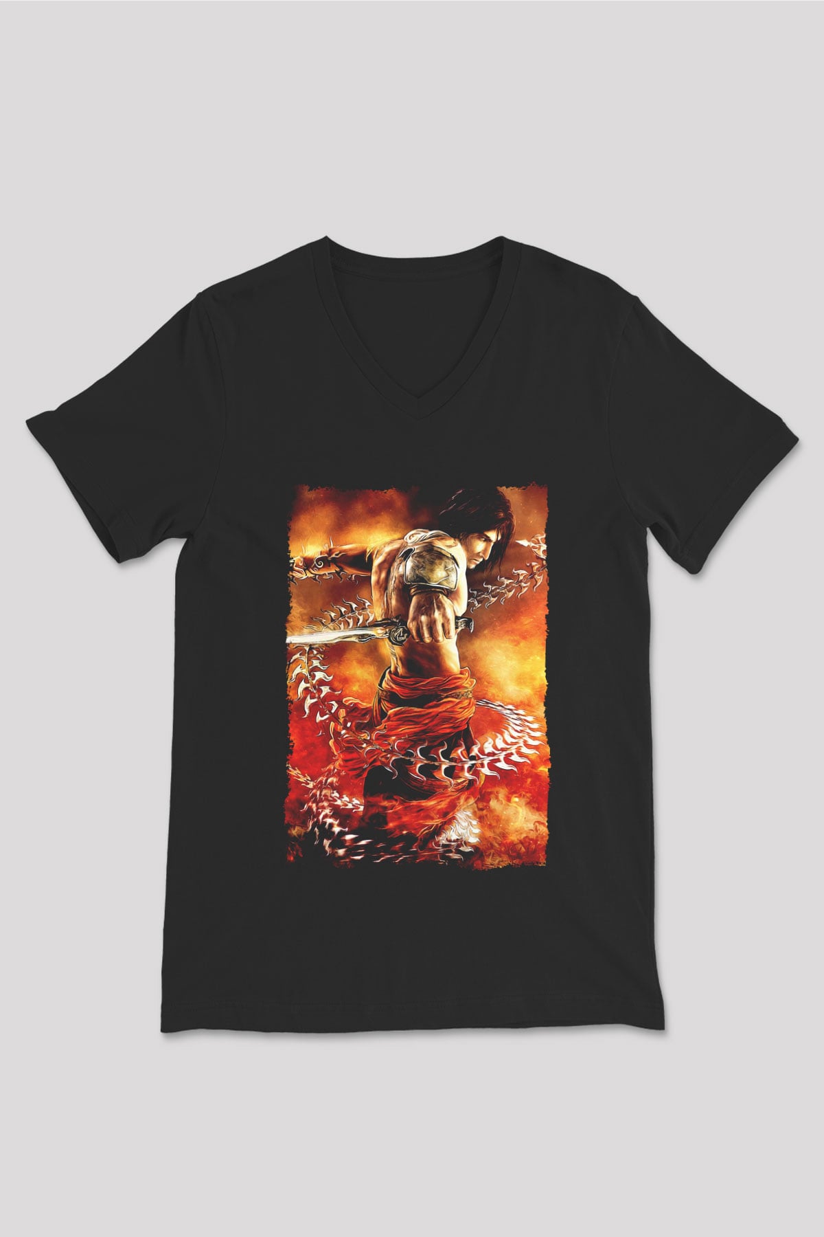 Prince Of Persia Siyah Unisex V Yaka Tişört