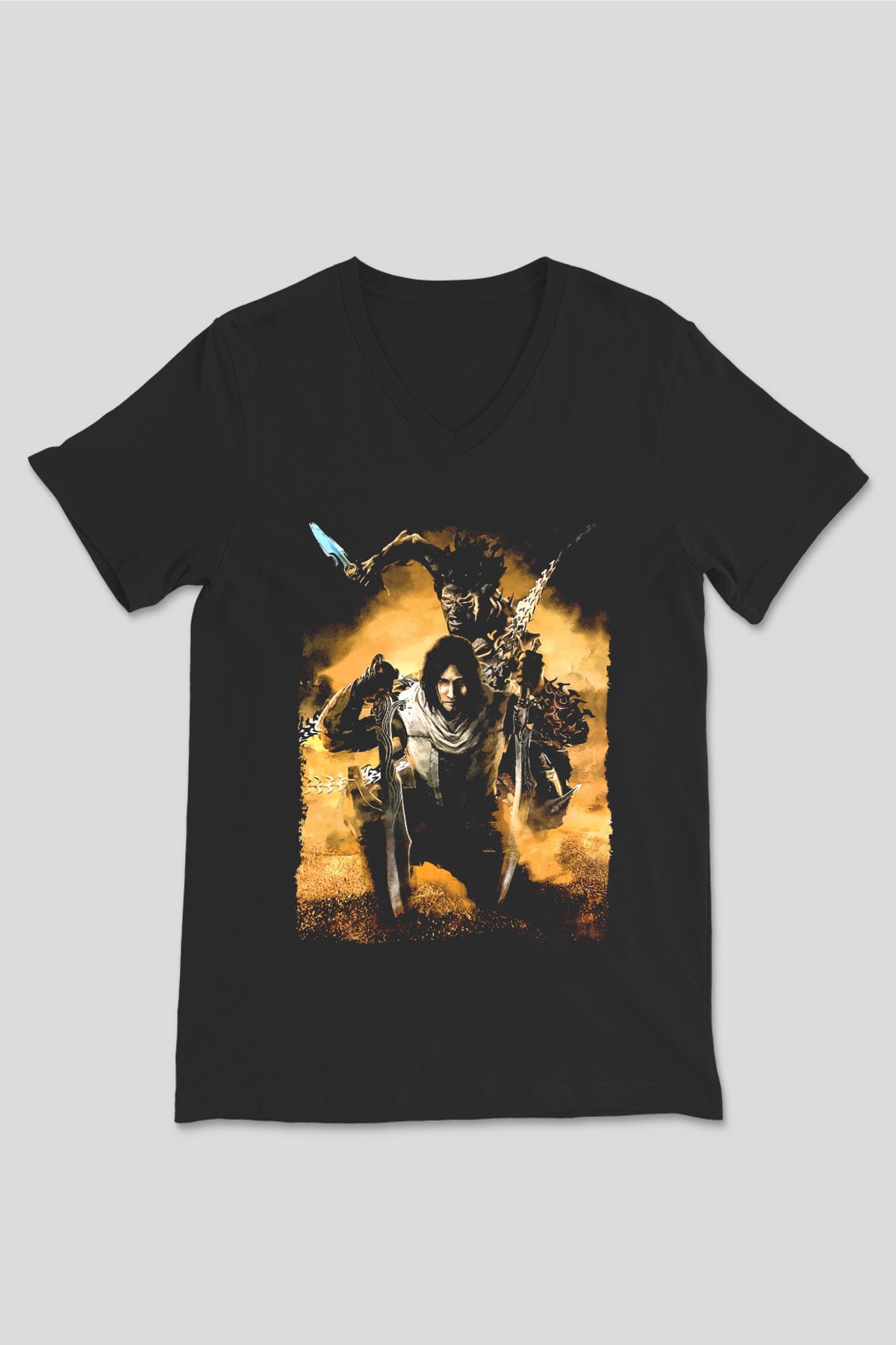 Prince Of Persia Siyah Unisex V Yaka Tişört
