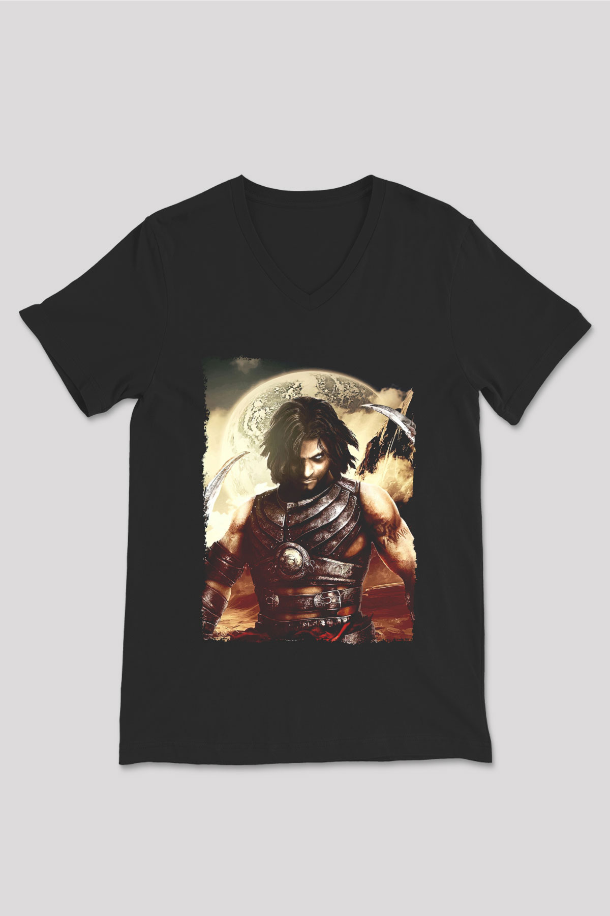 Prince Of Persia Siyah Unisex V Yaka Tişört