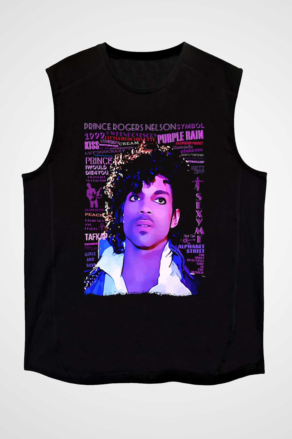 Prince Siyah Unisex Kolsuz Tişört