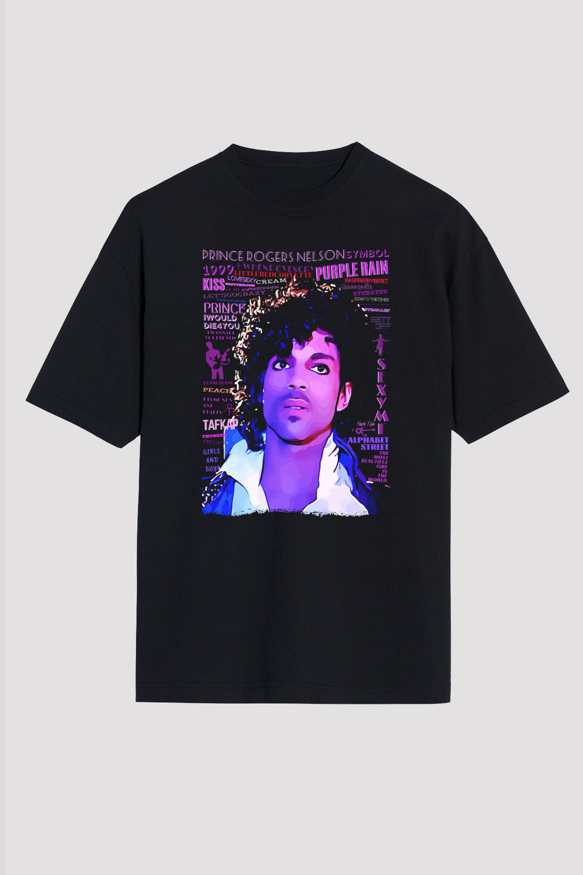 Prince Siyah Unisex Tişört T-Shirt - TişörtFabrikası