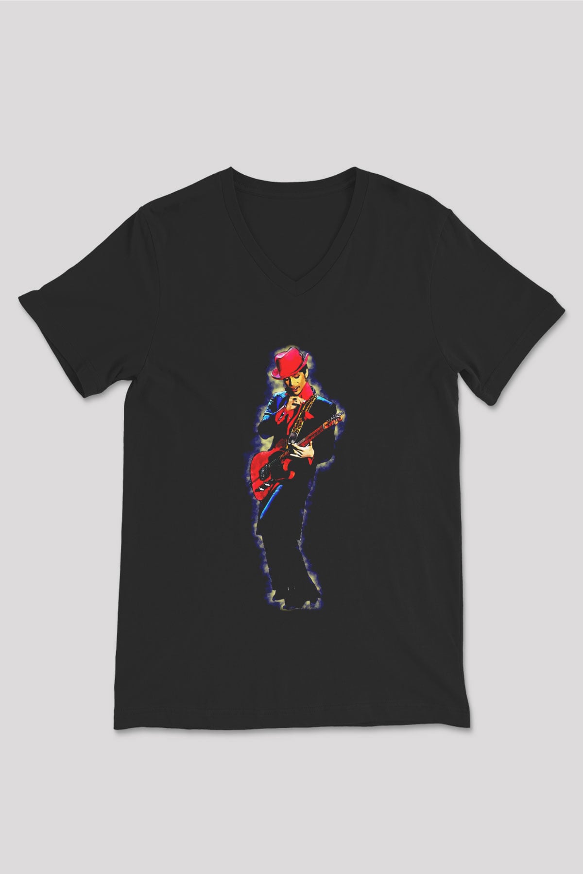 Prince Siyah Unisex V Yaka Tişört