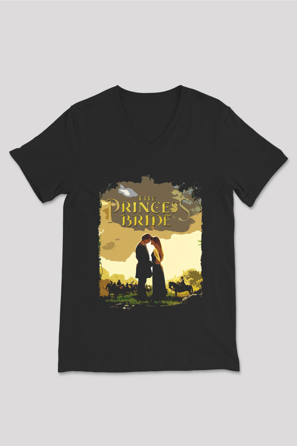 Princess Bride Siyah Unisex  V Yaka Tişört