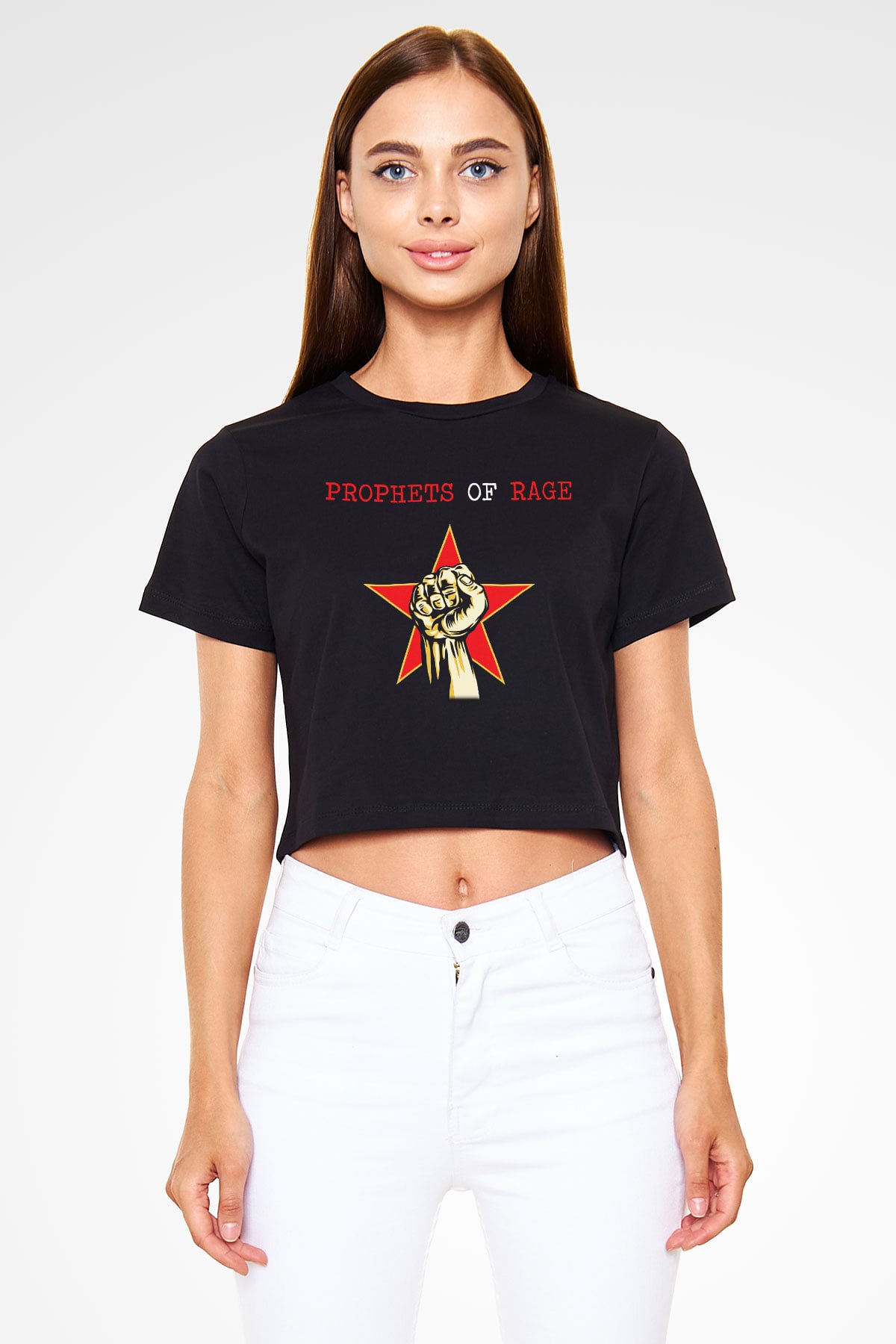 Prophets of Rage Siyah Crop Top Tişört