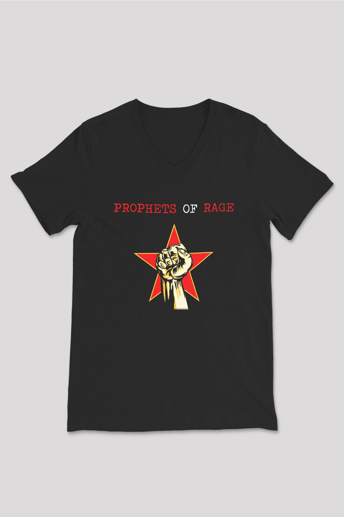 Prophets of Rage Siyah Unisex V Yaka Tişört T-Shirt