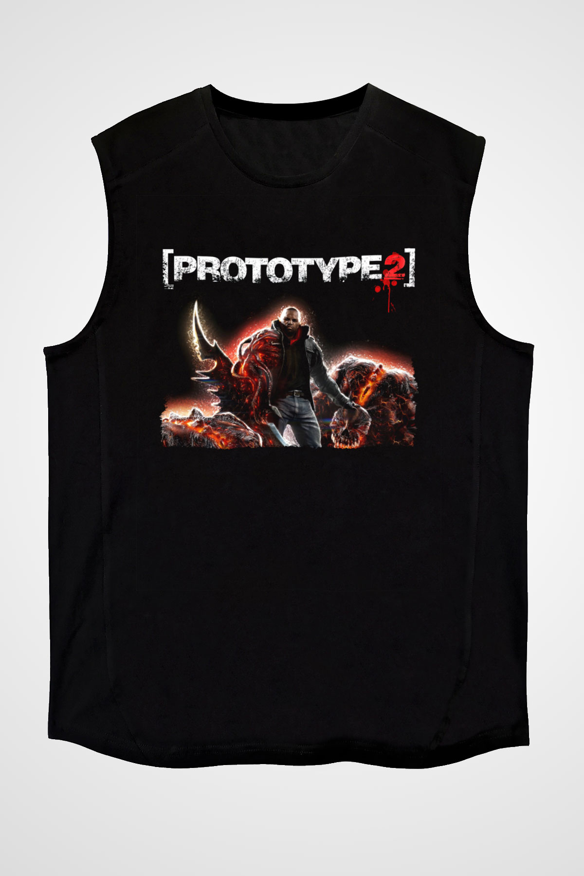 Prototype Siyah Unisex Kolsuz Tişört