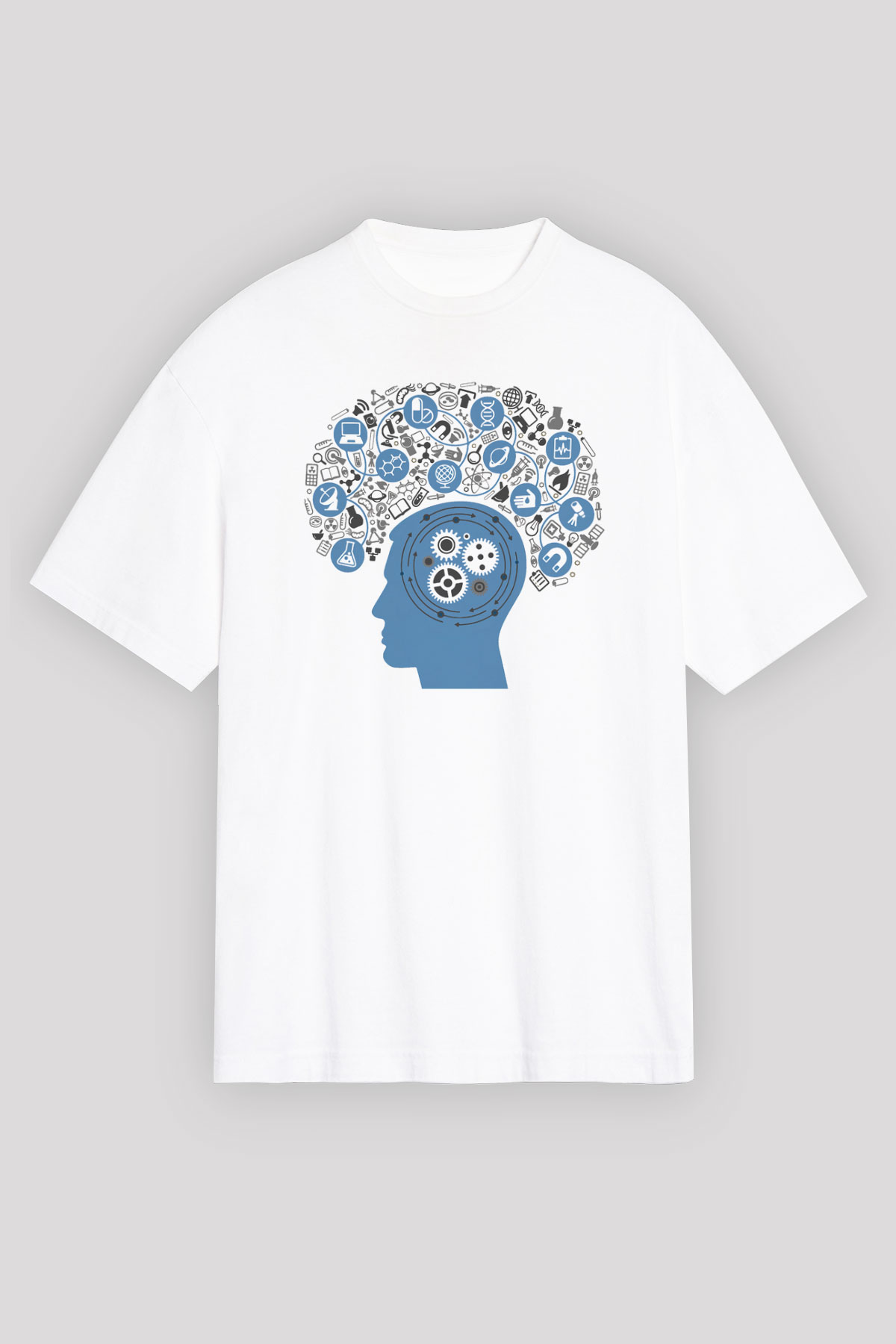 Psikolog Beyaz Unisex Oversize Tişört T-Shirt