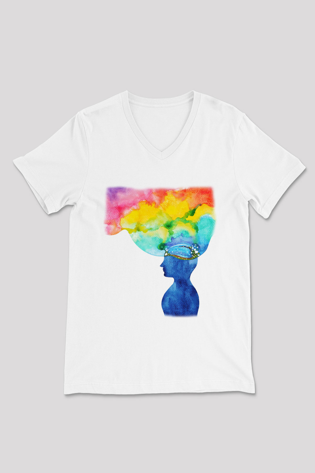 Psikolog Beyaz Unisex V Yaka Tişört T-Shirt