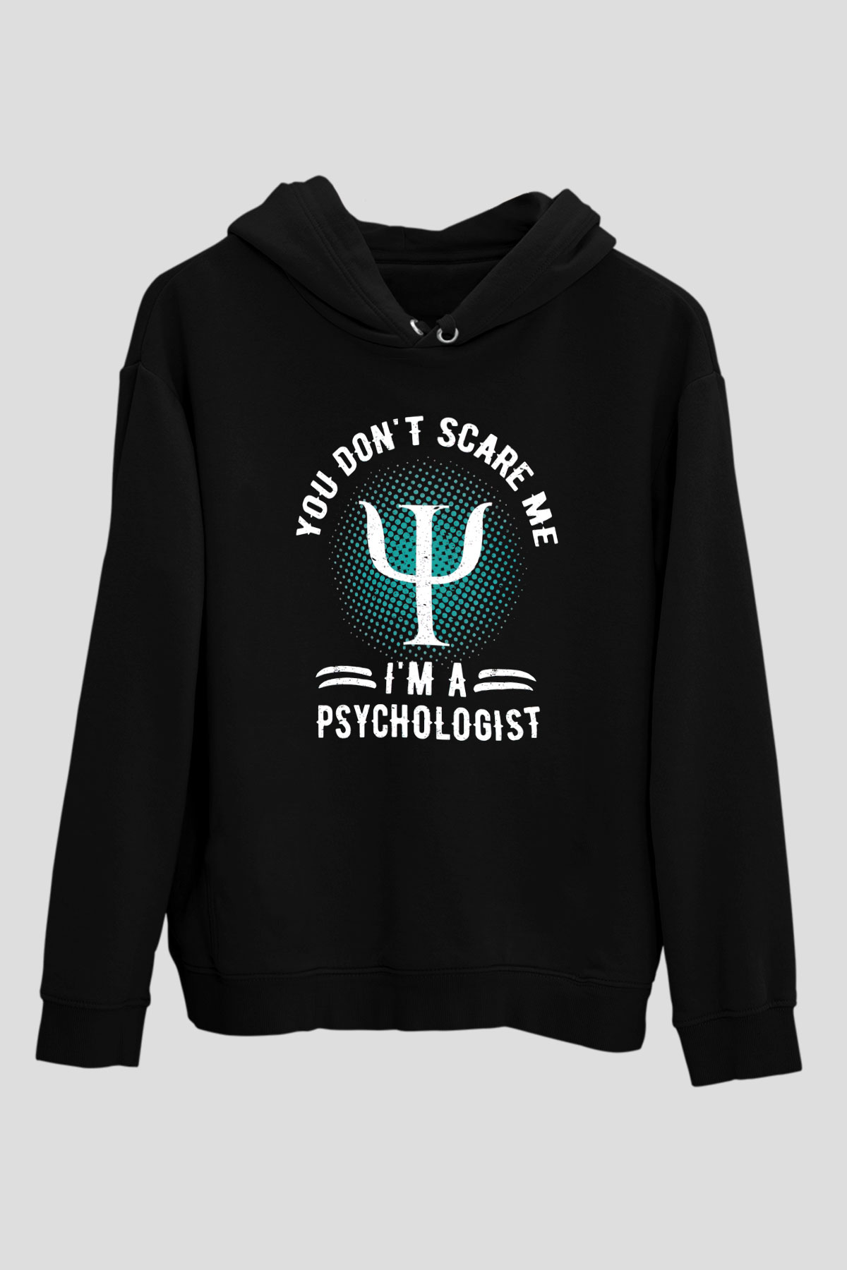 Psikolog Siyah Unisex Kapüşonlu Sweatshirt