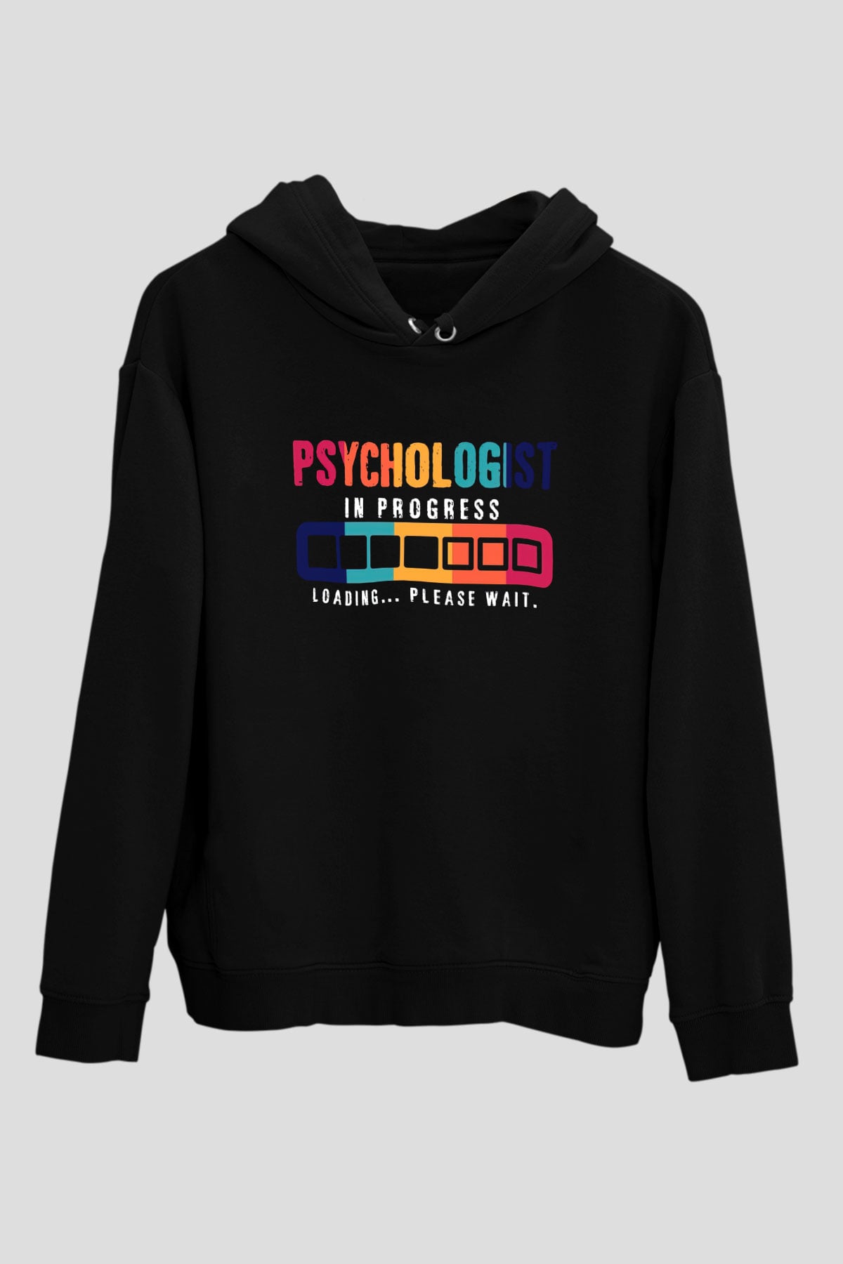 Psikolog Siyah Unisex Kapüşonlu Sweatshirt