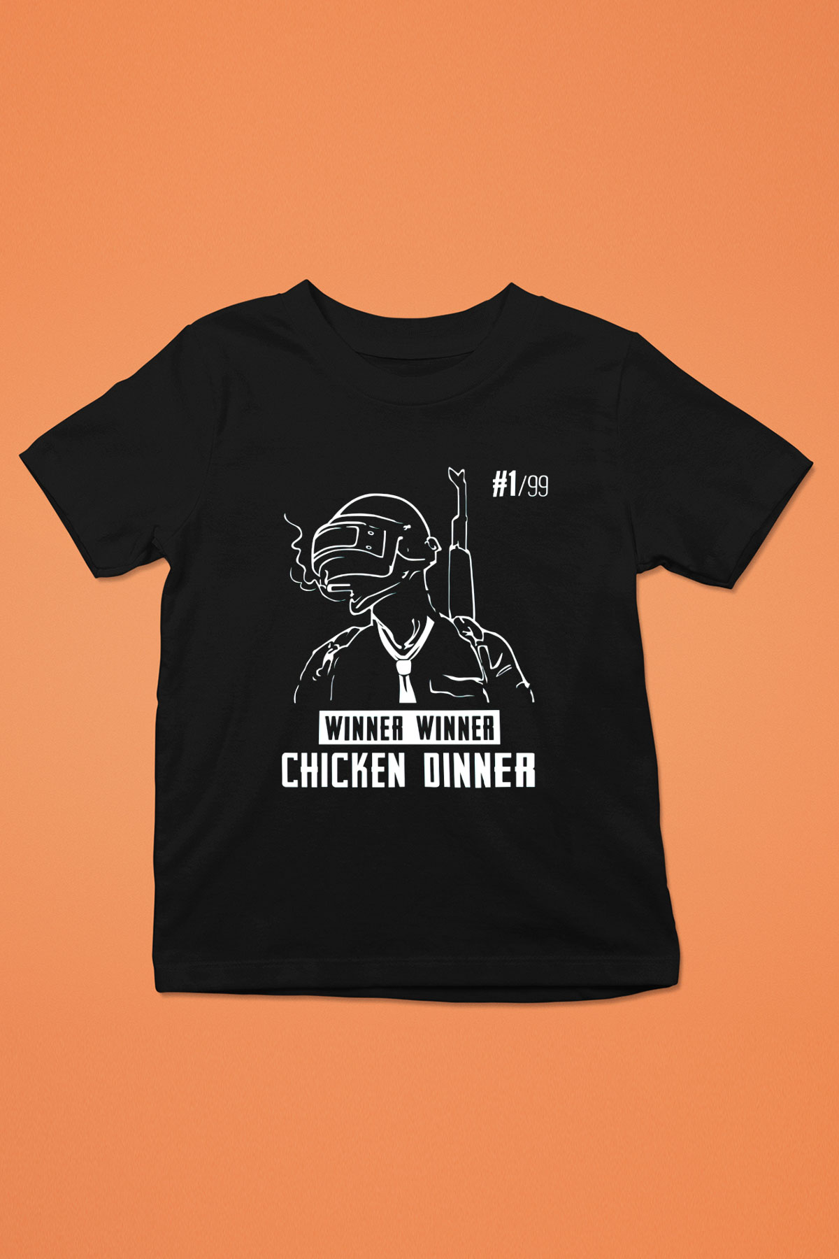 PUBG Baskılı Siyah Unisex Çocuk Tişört