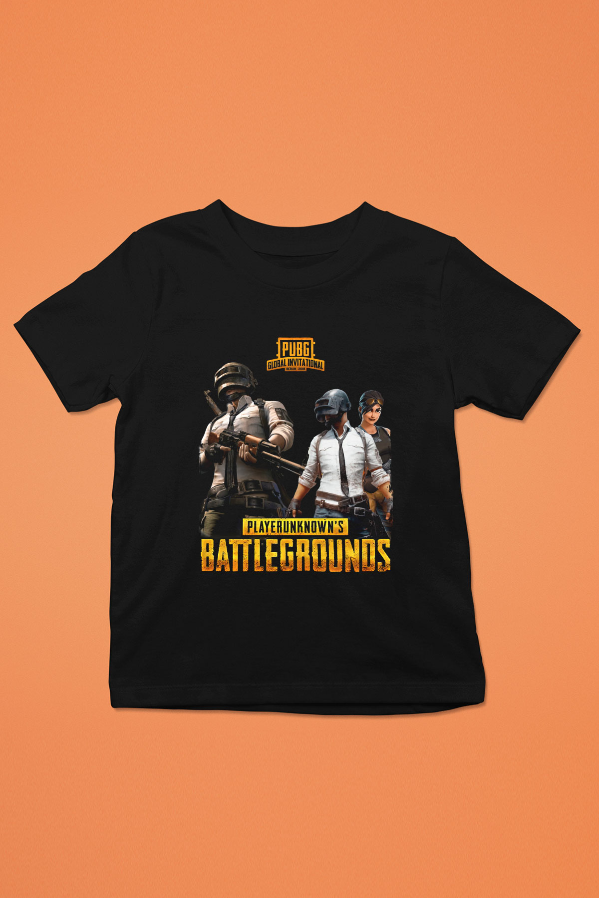 PUBG Siyah Unisex Çocuk Tişört