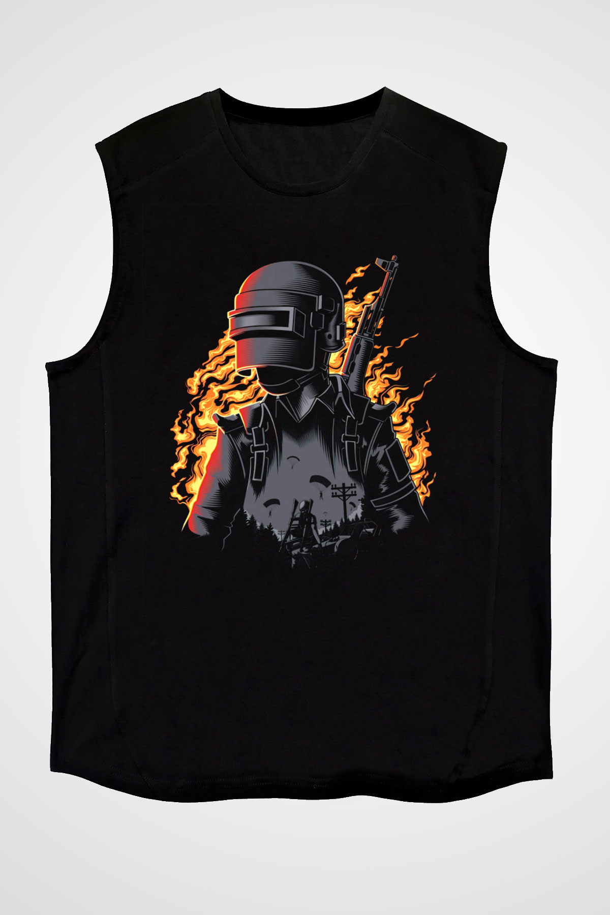 PUBG Siyah Unisex Kolsuz Tişört