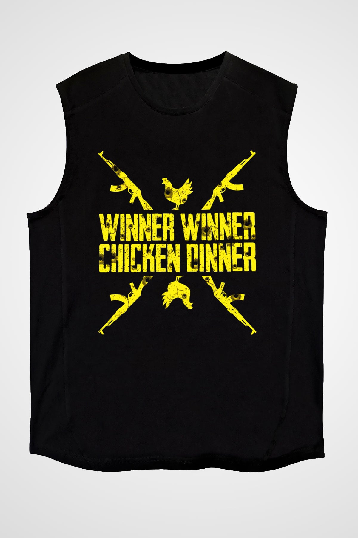 PUBG Siyah Unisex Kolsuz Tişört