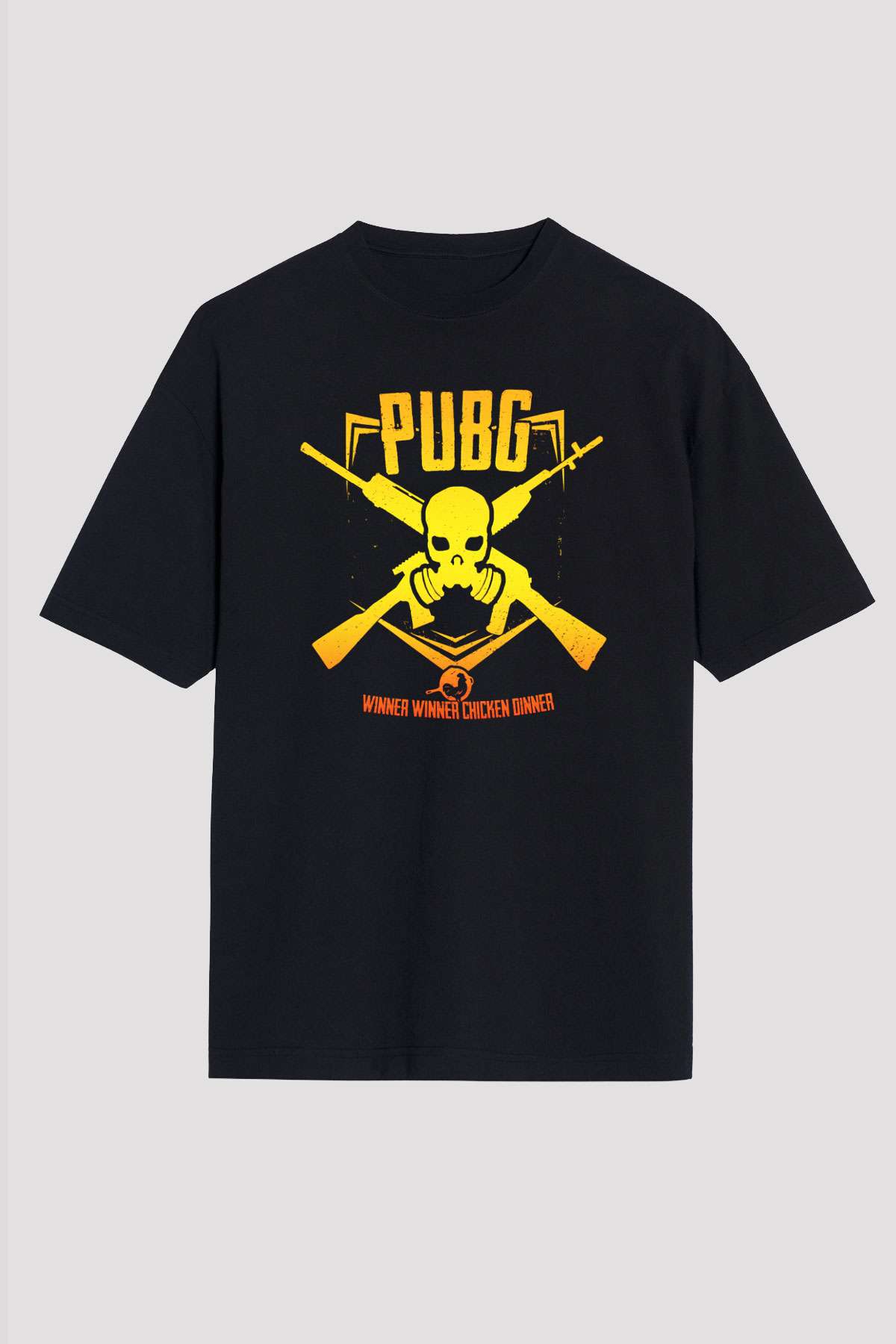 PUBG Siyah Unisex Oversize Tişört T-Shirt