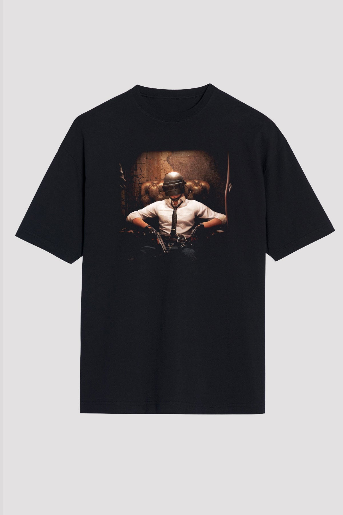 PUBG Siyah Unisex Oversize Tişört T-Shirt