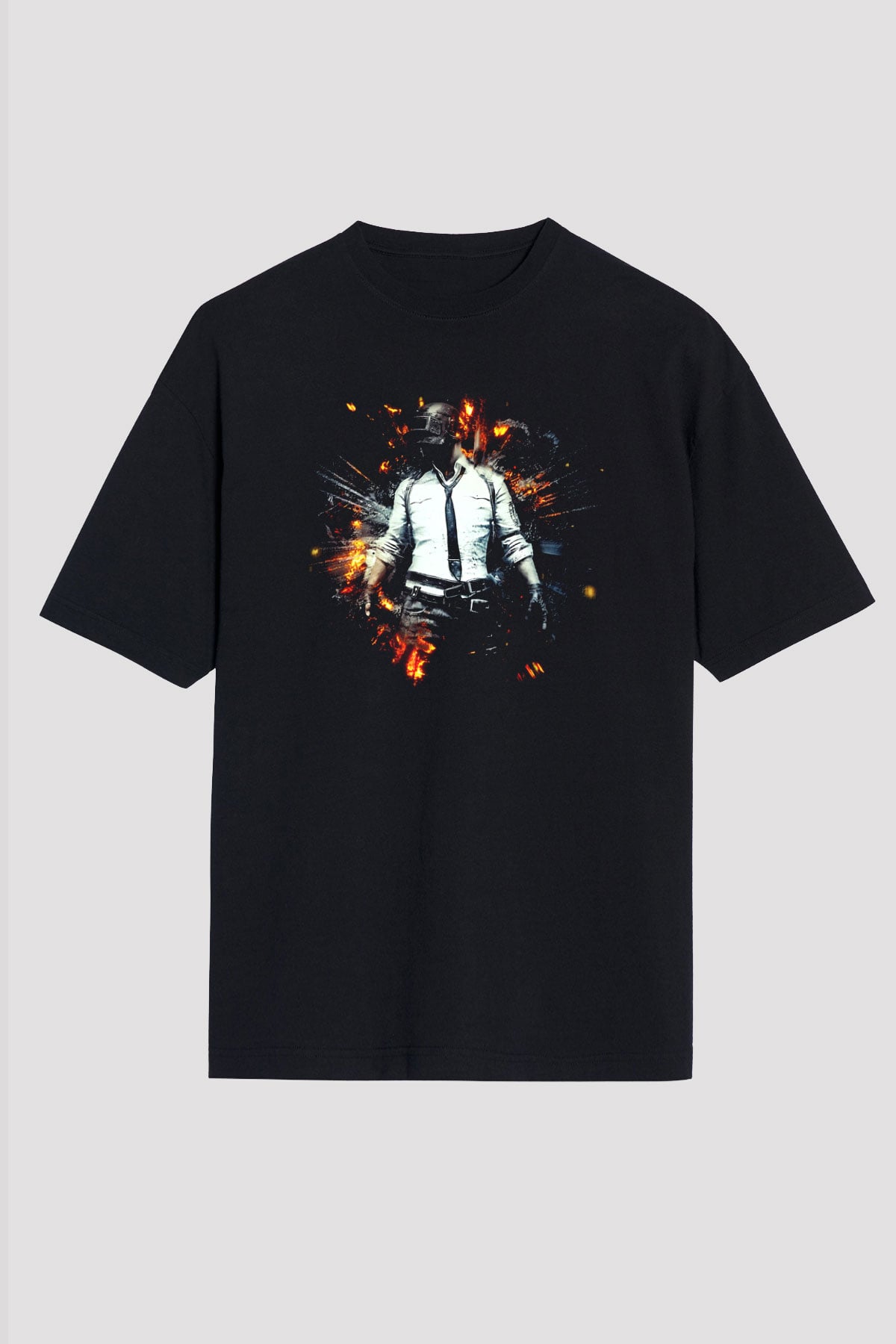 PUBG Siyah Unisex Oversize Tişört T-Shirt