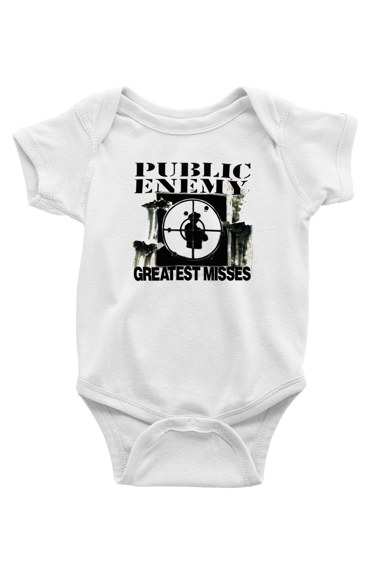 Public Enemy Baskılı Beyaz Unisex Bebek Body - Zıbın