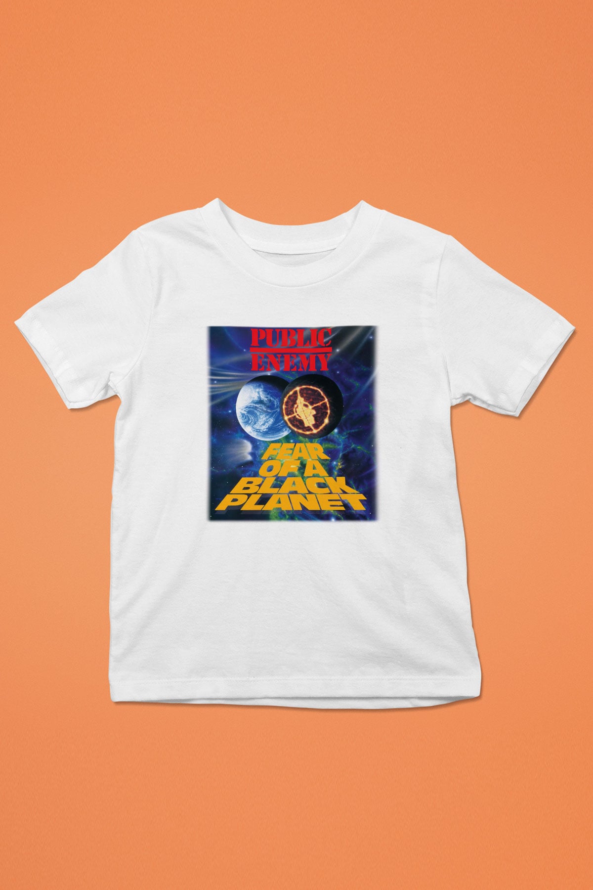Public Enemy Baskılı Beyaz Unisex Çocuk Tişört