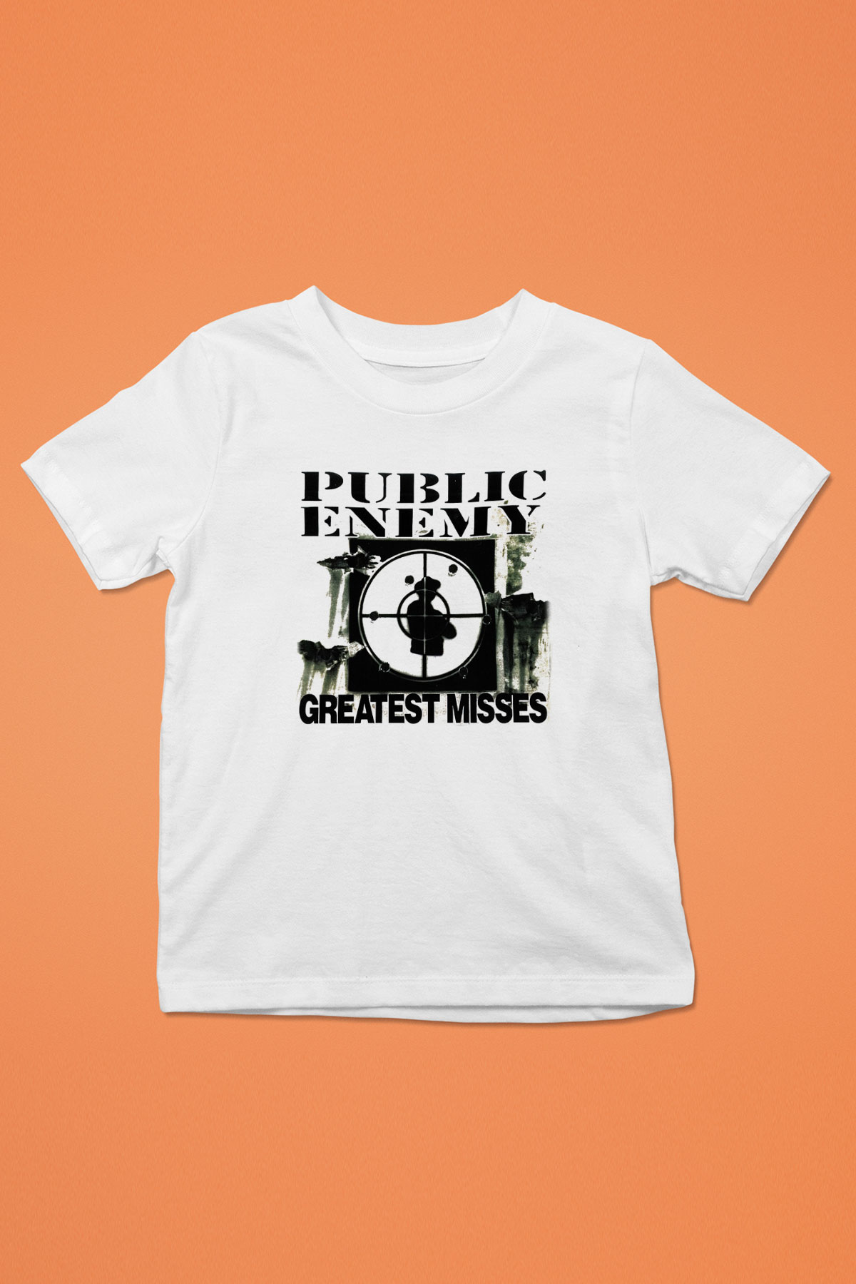 Public Enemy Baskılı Beyaz Unisex Çocuk Tişört