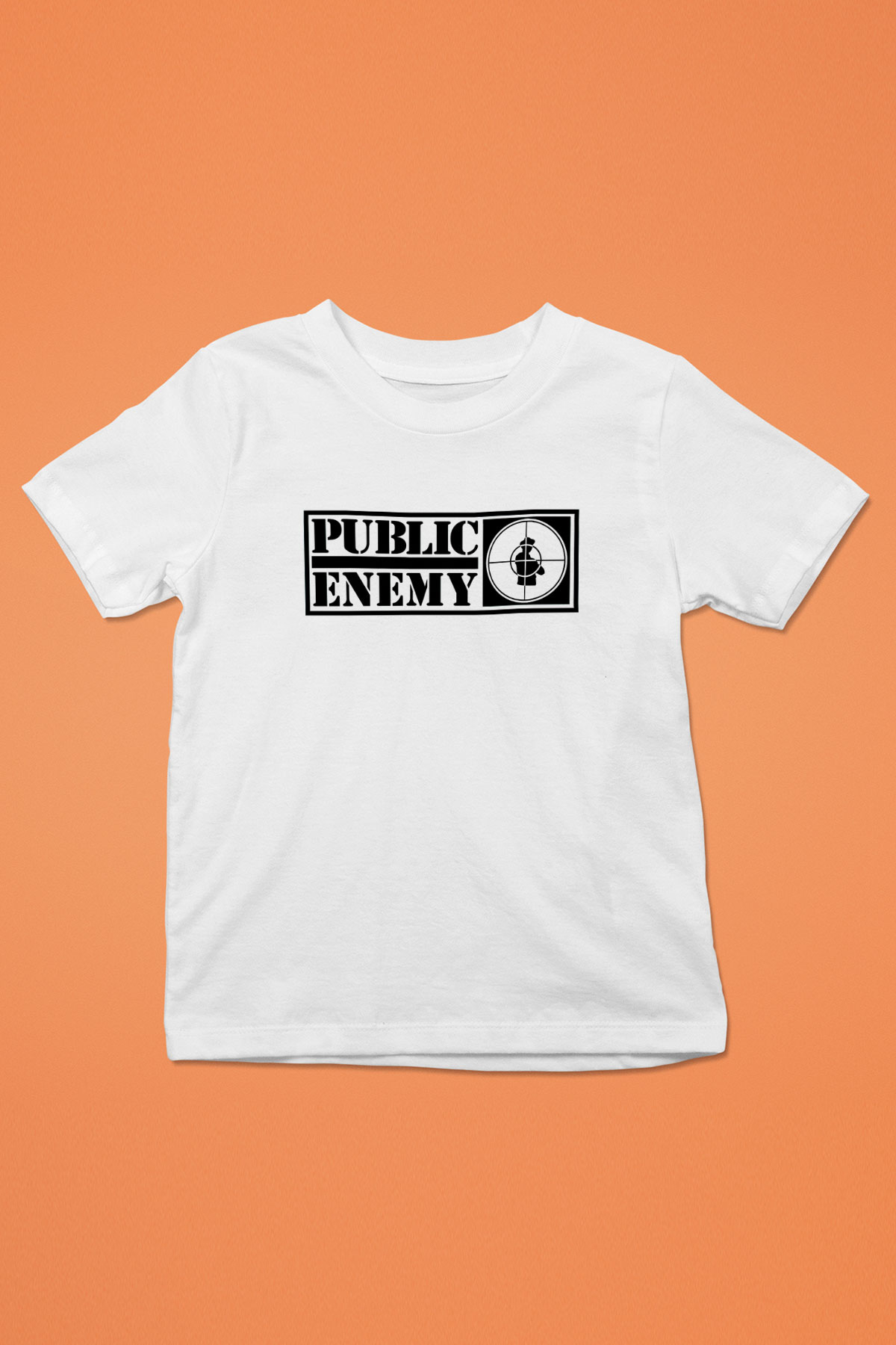 Public Enemy Baskılı Beyaz Unisex Çocuk Tişört