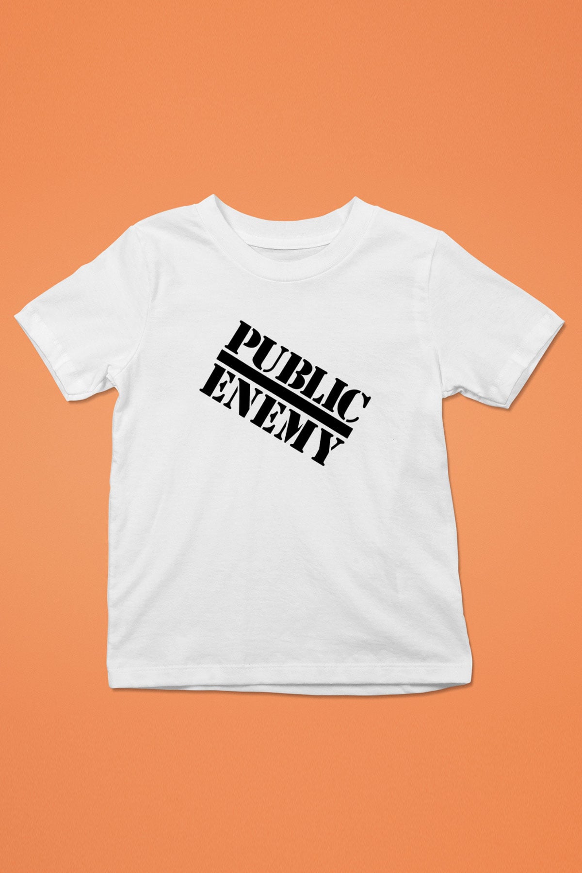 Public Enemy Baskılı Beyaz Unisex Çocuk Tişört