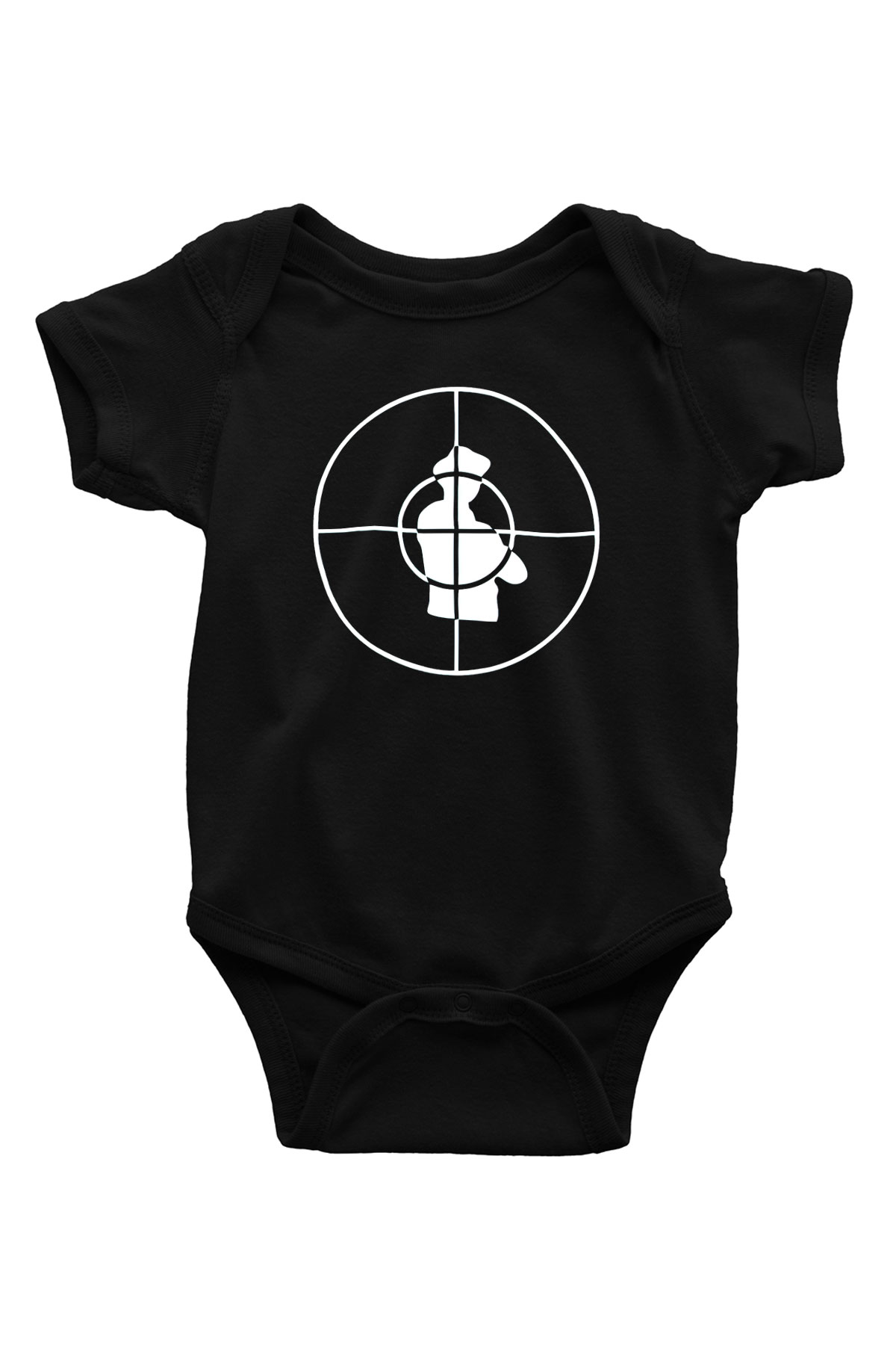 Public Enemy Baskılı Siyah Bebek Body - Zıbın