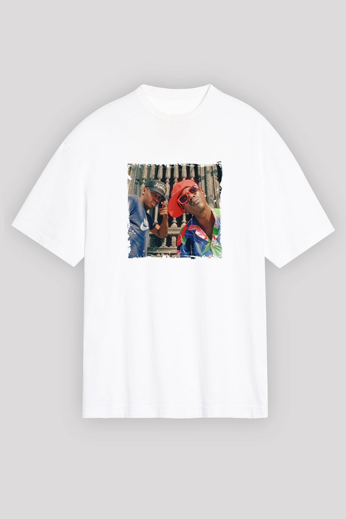 Public Enemy Baskılı Unisex Beyaz Tişört