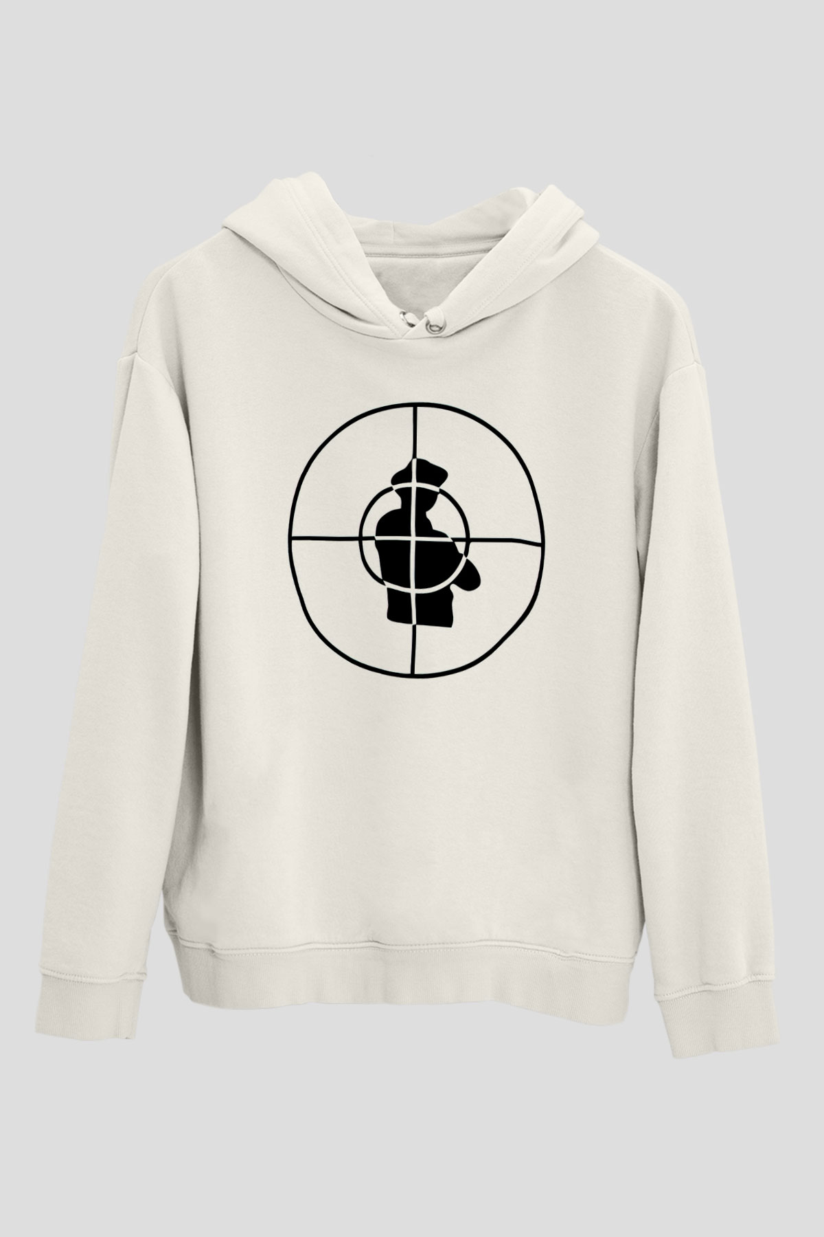 Public Enemy Beyaz Unisex Kapşonlu Sweatshirt