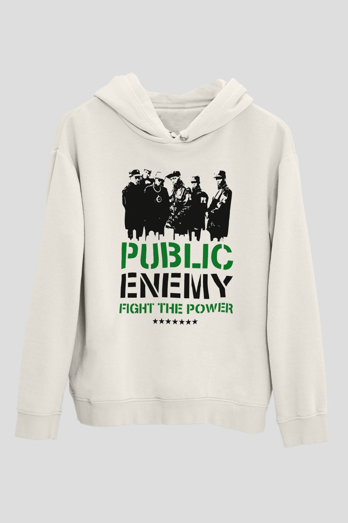 Public Enemy Beyaz Unisex Kapüşonlu Sweatshirt