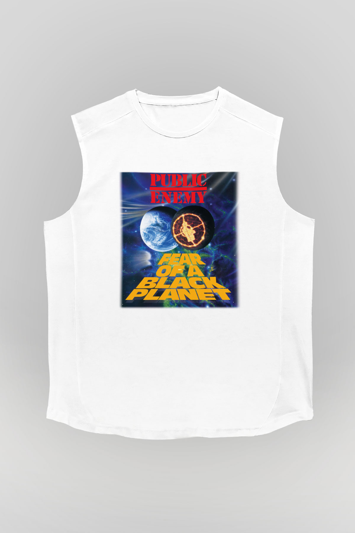 Public Enemy Beyaz Unisex Kolsuz Tişört