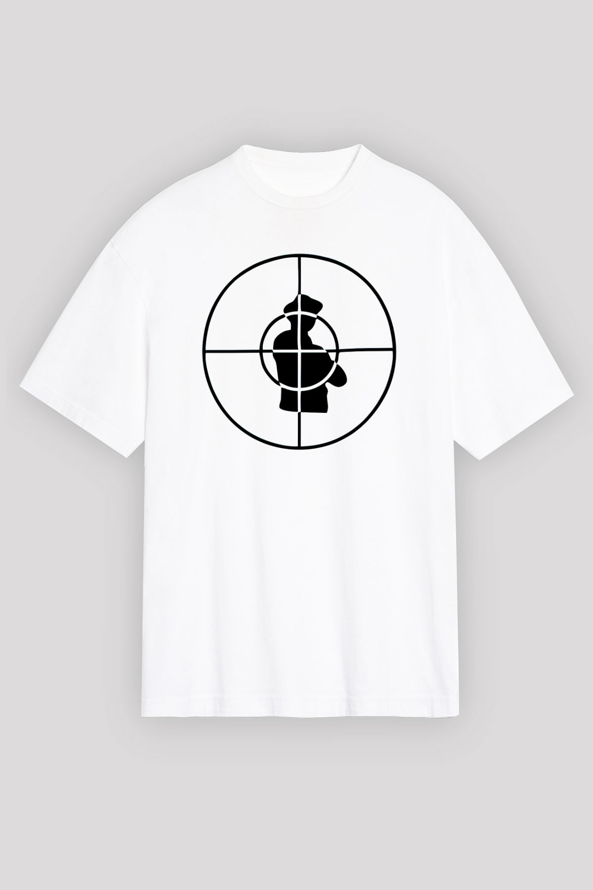 Public Enemy Beyaz Unisex Oversize Tişört T-Shirt