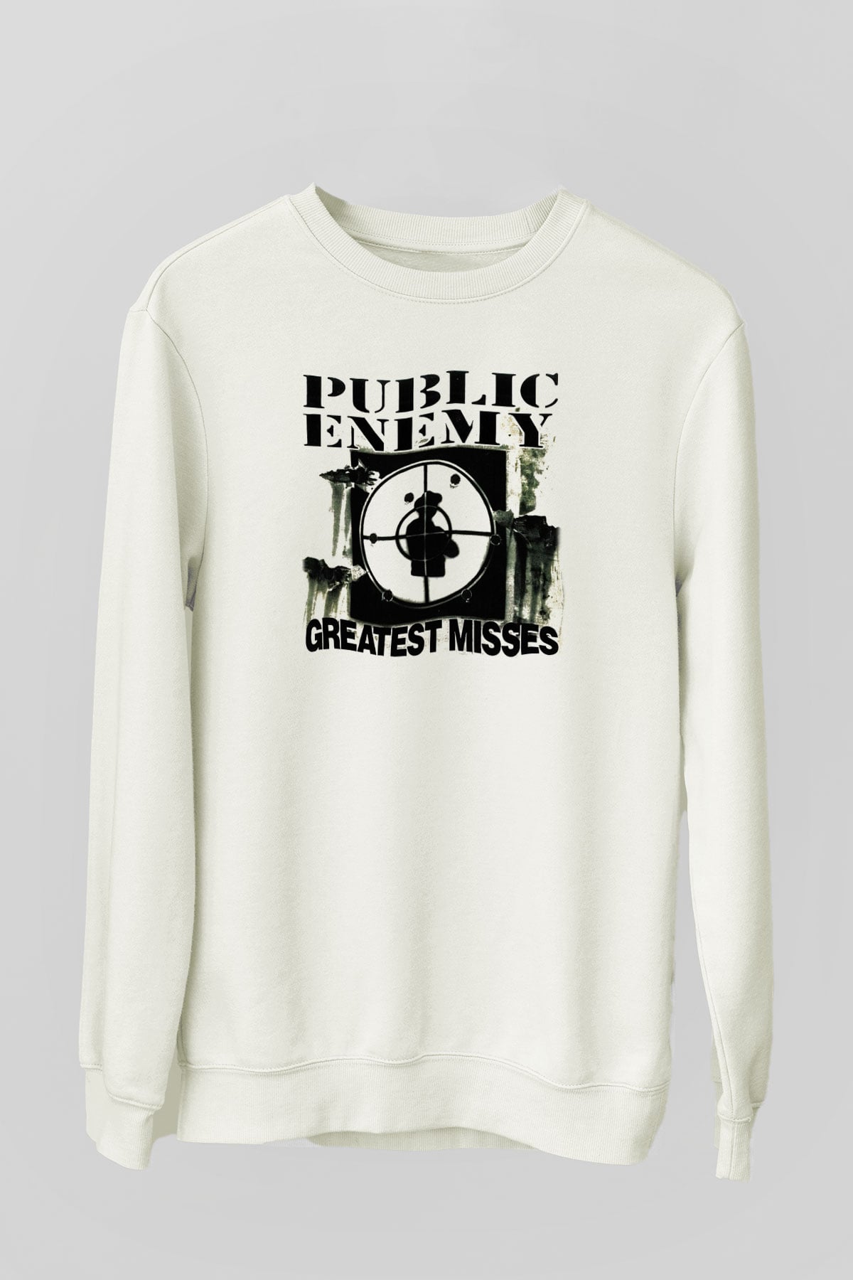 Public Enemy Beyaz Unisex Sweatshirt