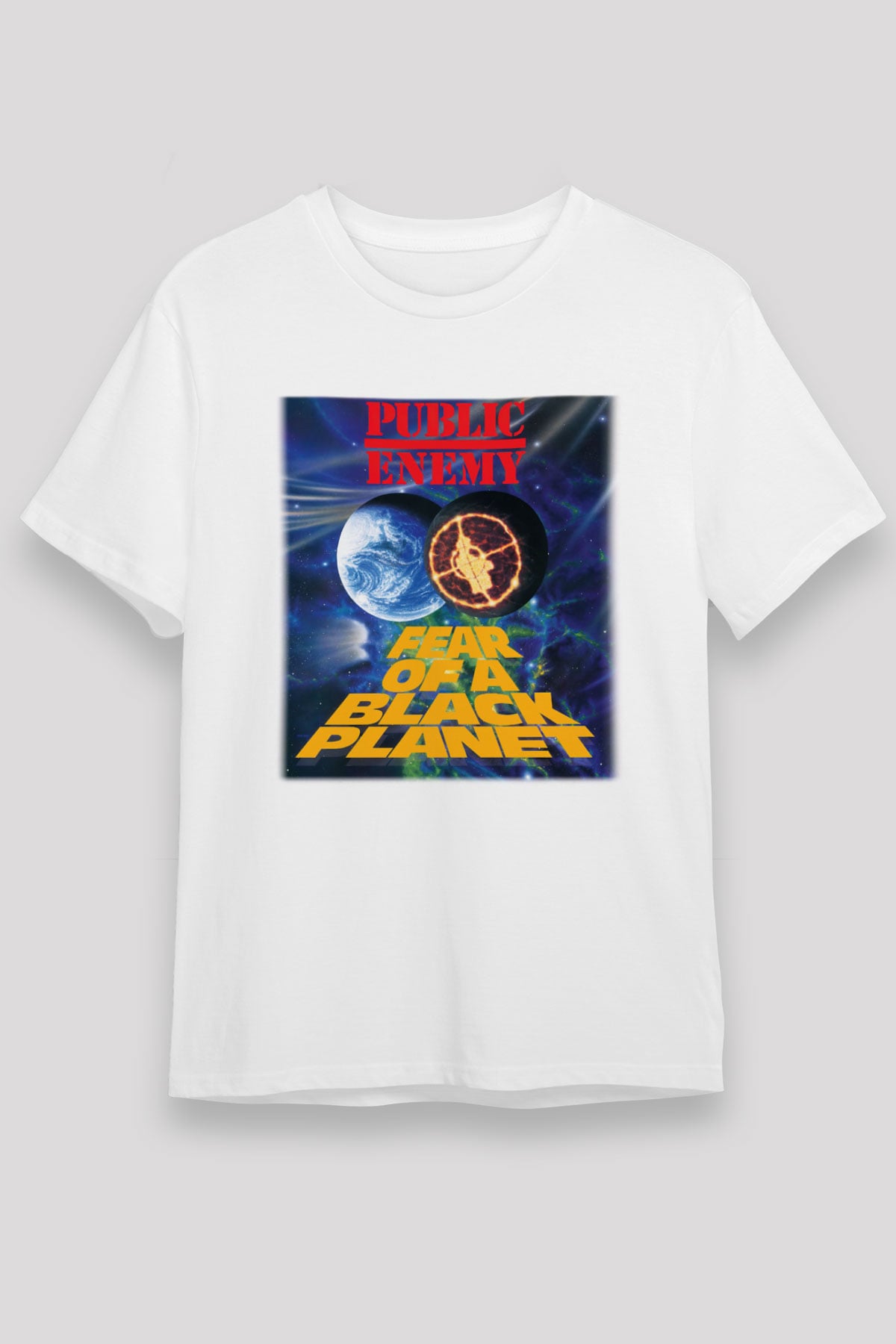 Public Enemy Beyaz Unisex Tişört T-Shirt - TişörtFabrikası
