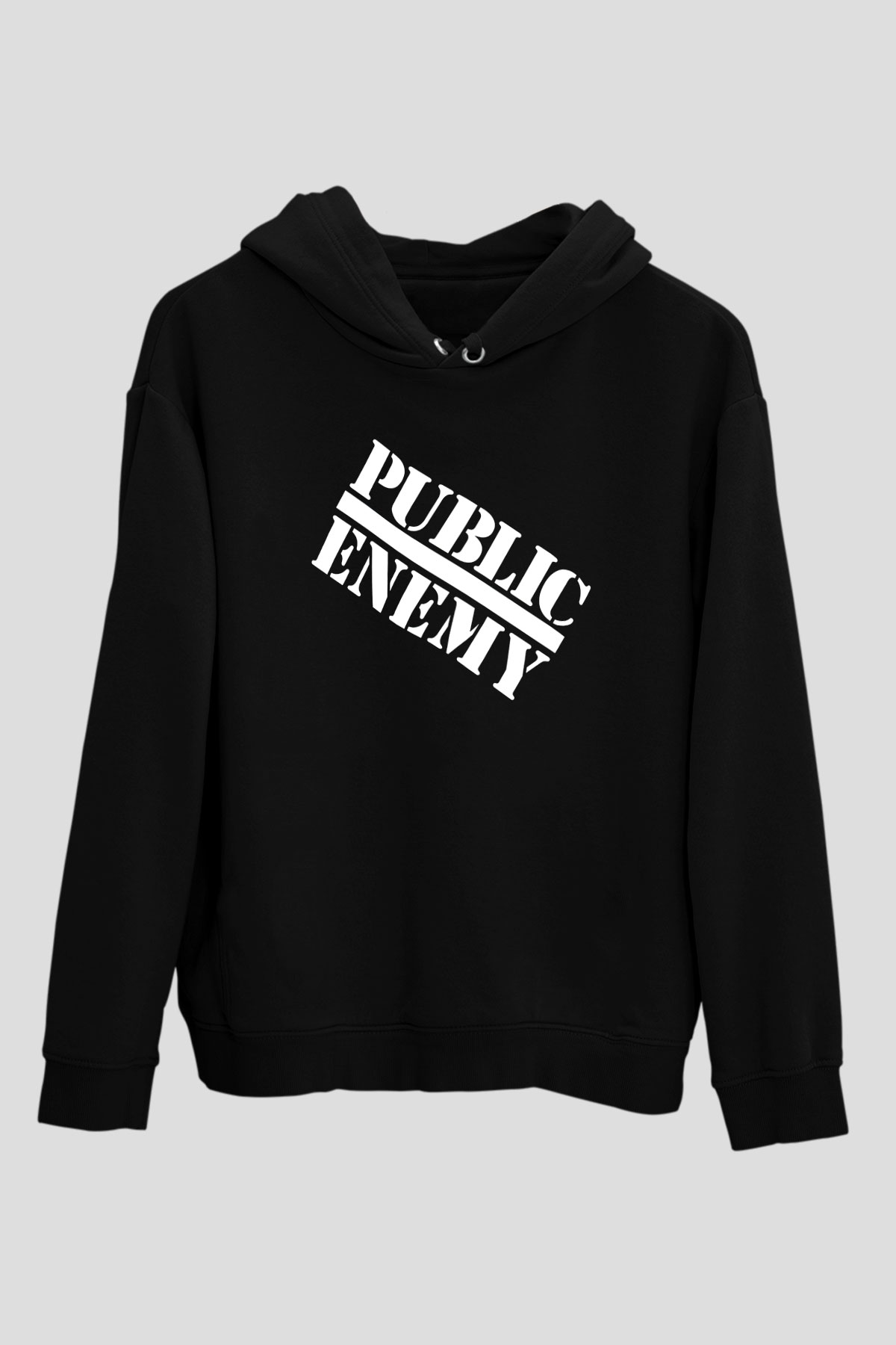 Public Enemy Siyah Unisex Hoodie