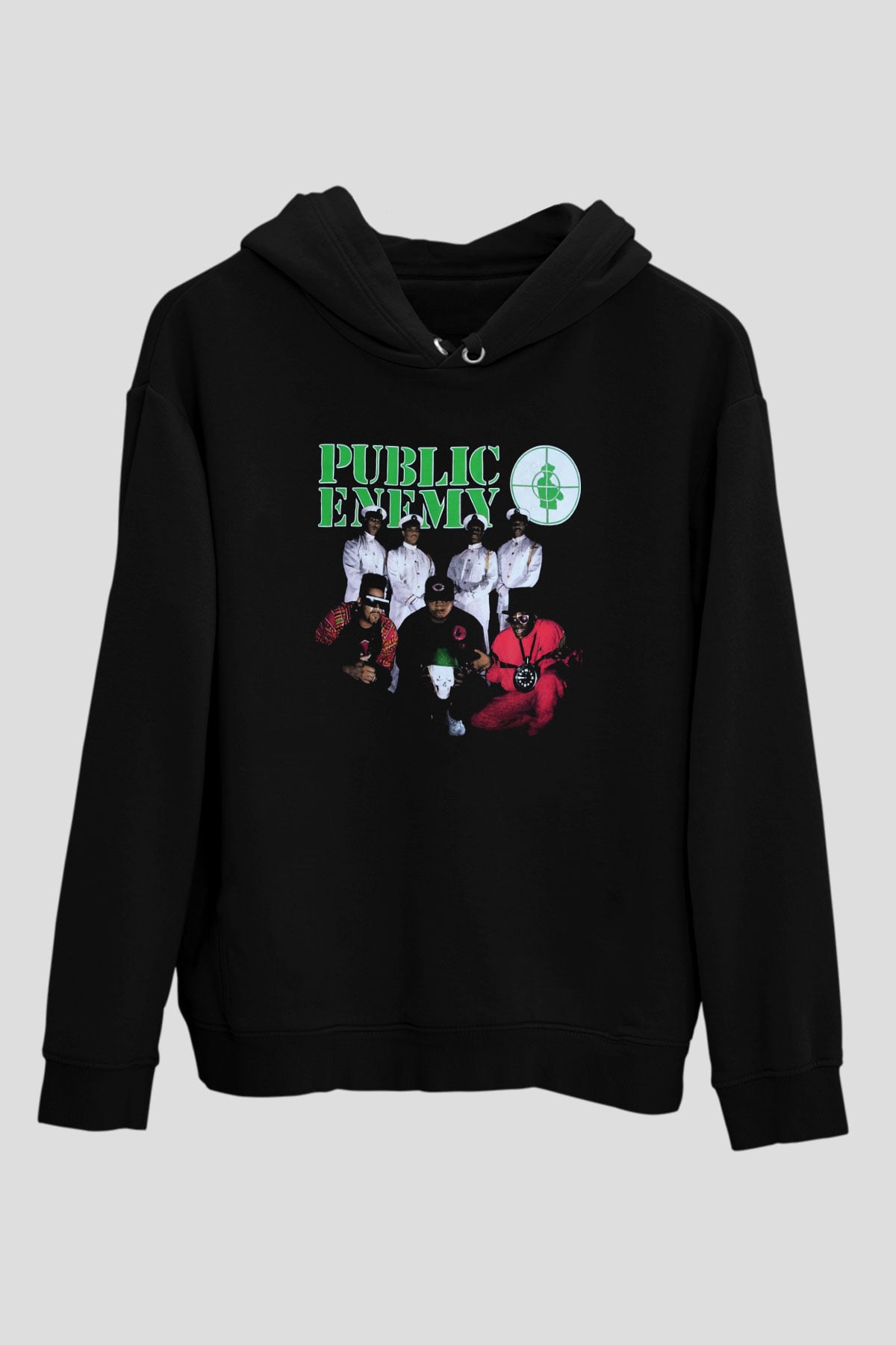 Public Enemy Siyah Unisex Kapüşonlu Sweatshirt