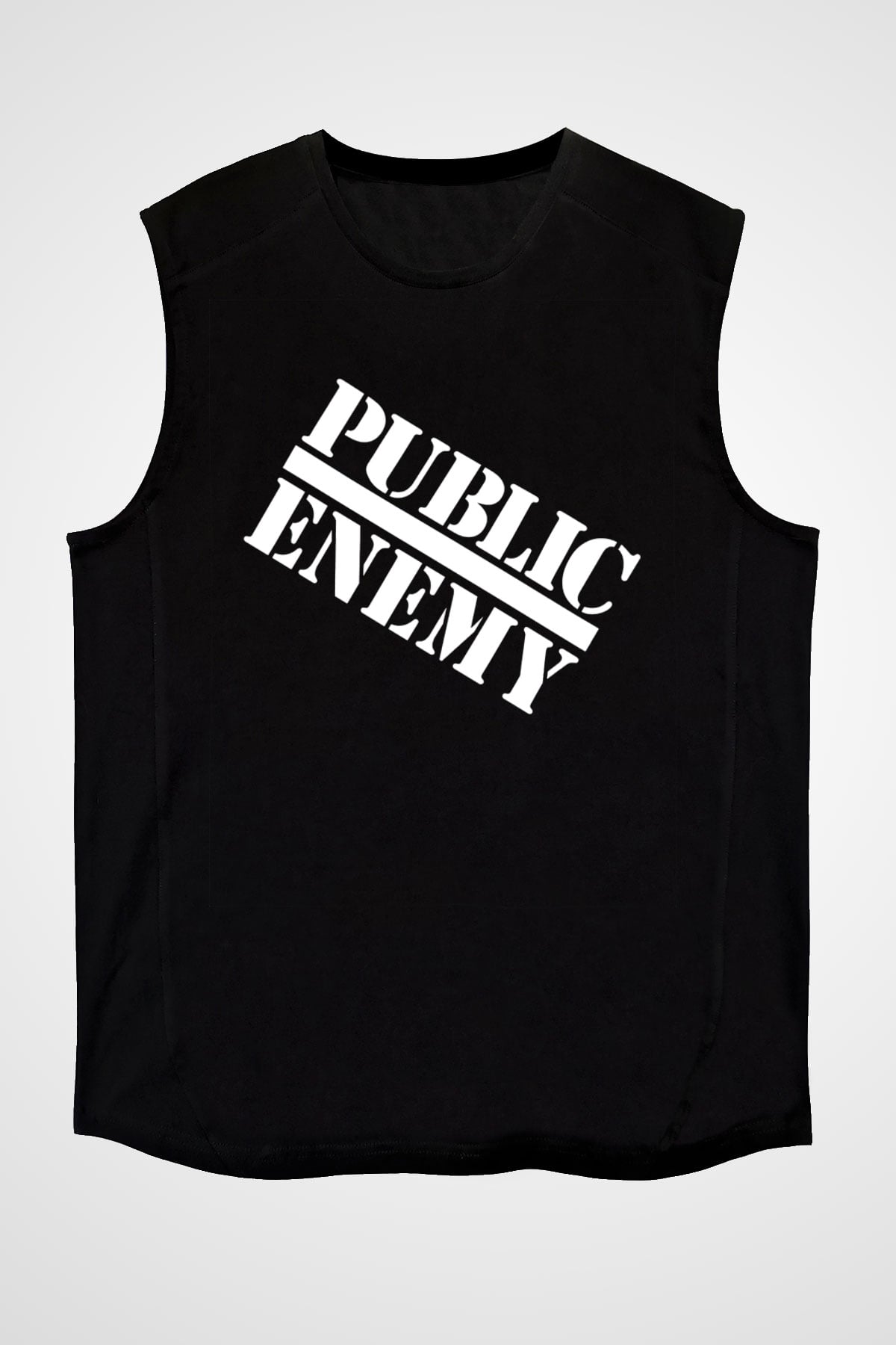 Public Enemy Siyah Unisex Kolsuz Tişört
