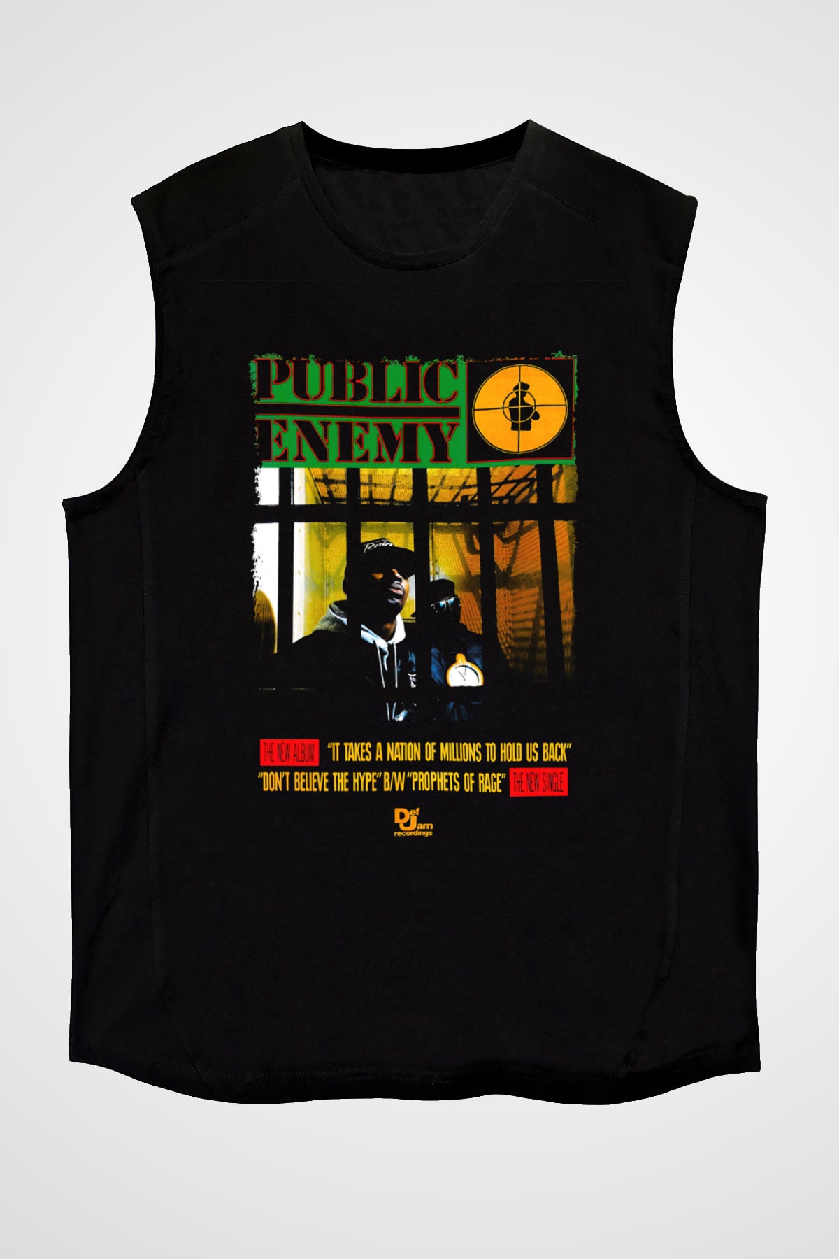 Public Enemy Siyah Unisex Kolsuz Tişört