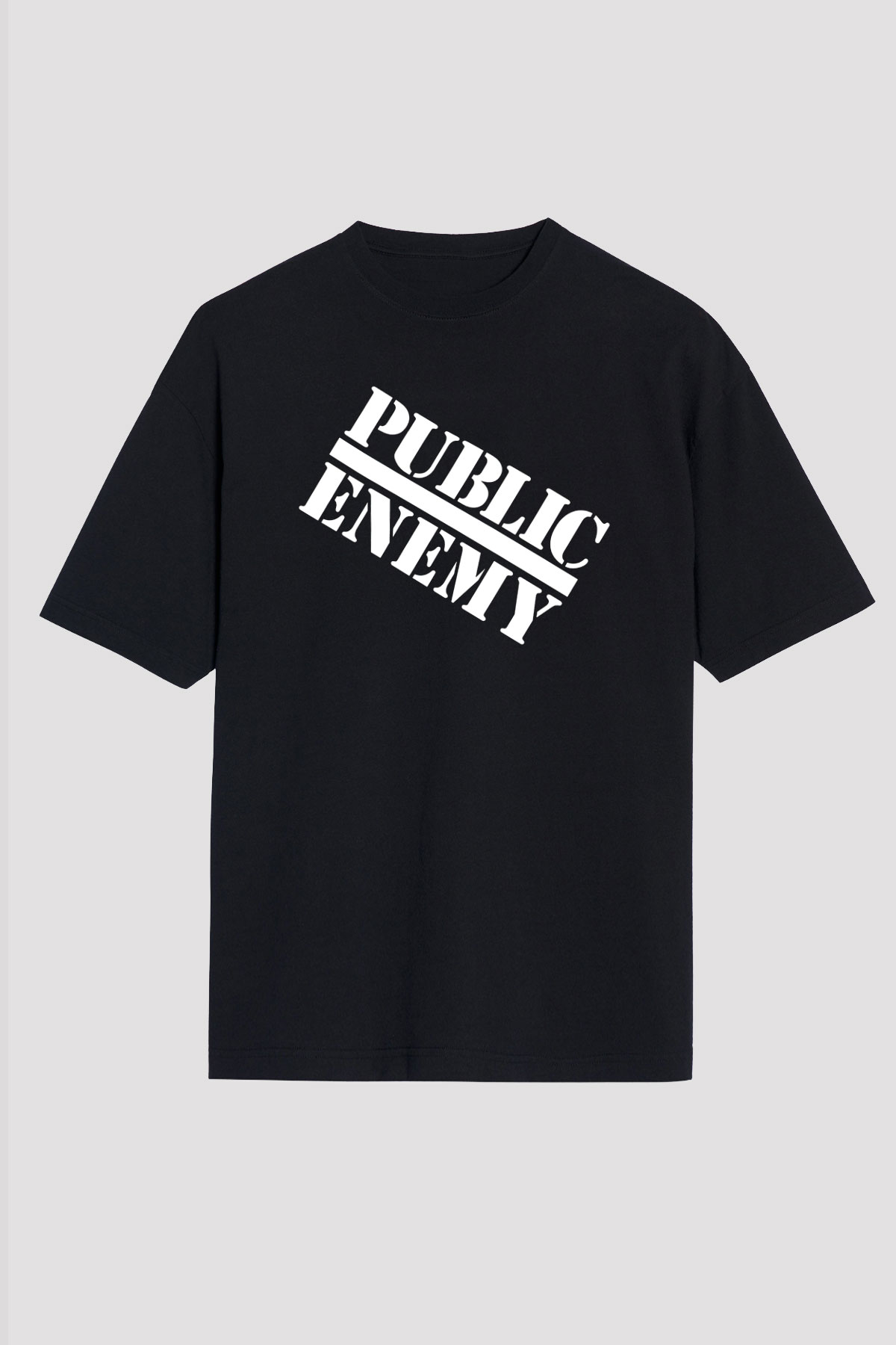 Public Enemy Siyah Unisex Oversize Tişört T-Shirt