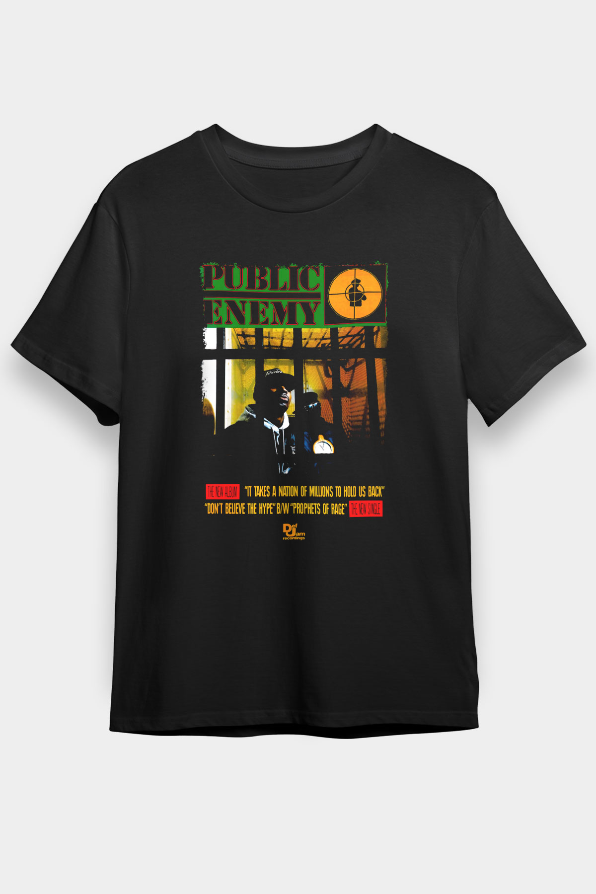 Public Enemy Siyah Unisex Tişört T-Shirt - TişörtFabrikası