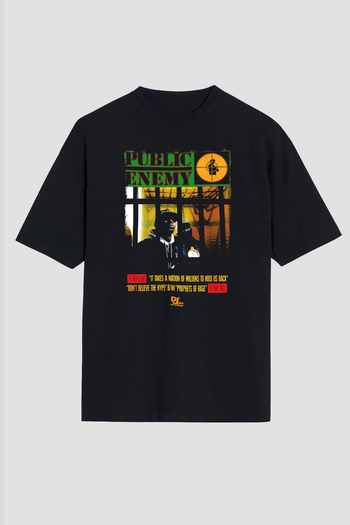 Public Enemy Siyah Unisex Tişört T-Shirt - TişörtFabrikası