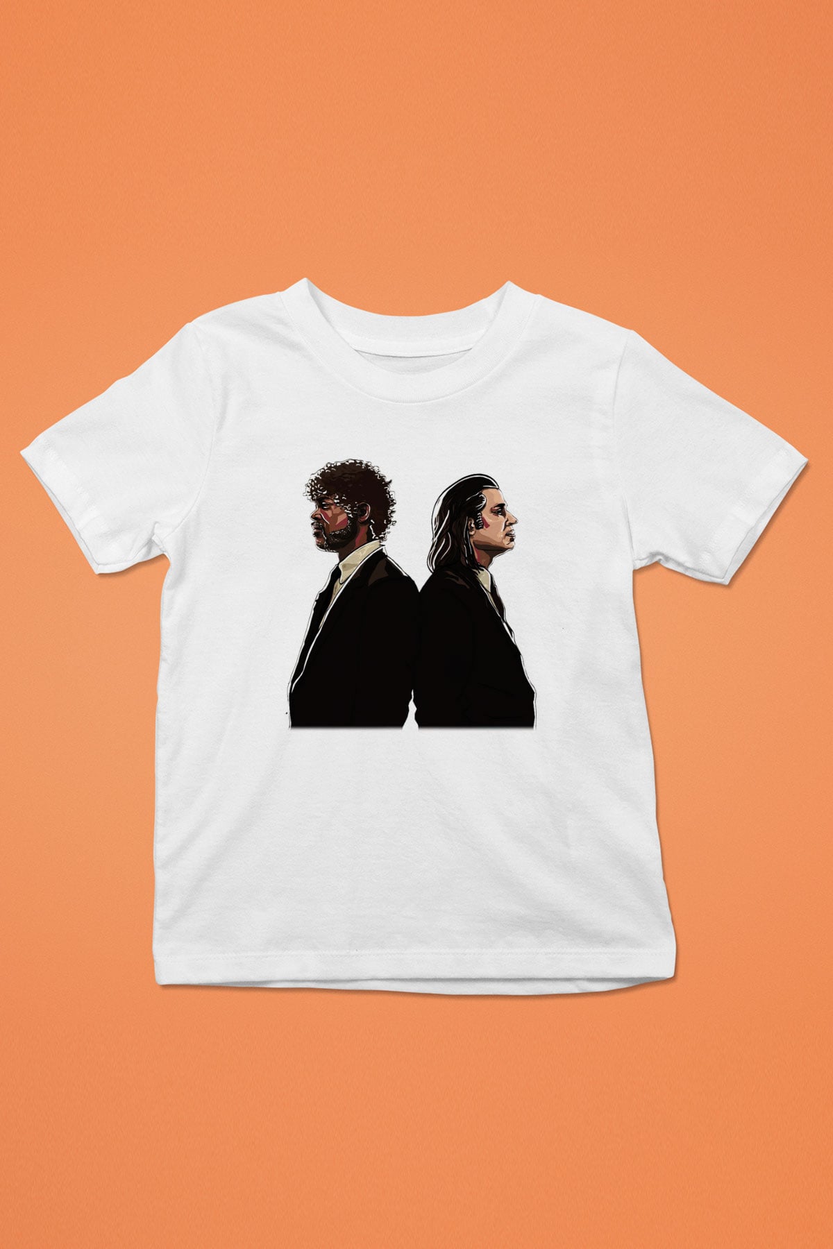 Pulp Fiction Baskılı Beyaz Unisex Çocuk Tişört