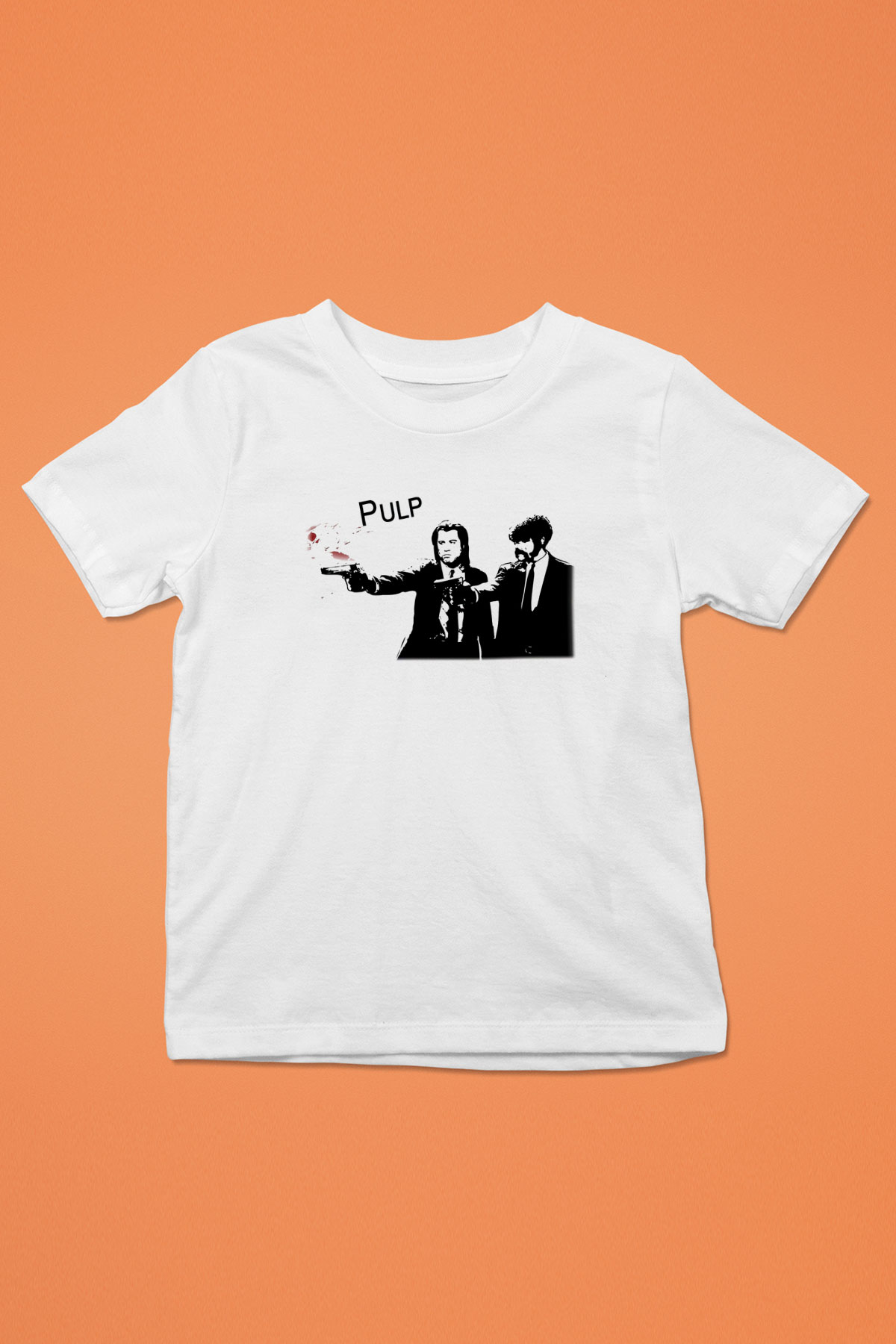 Pulp Fiction Baskılı Beyaz Unisex Çocuk Tişört