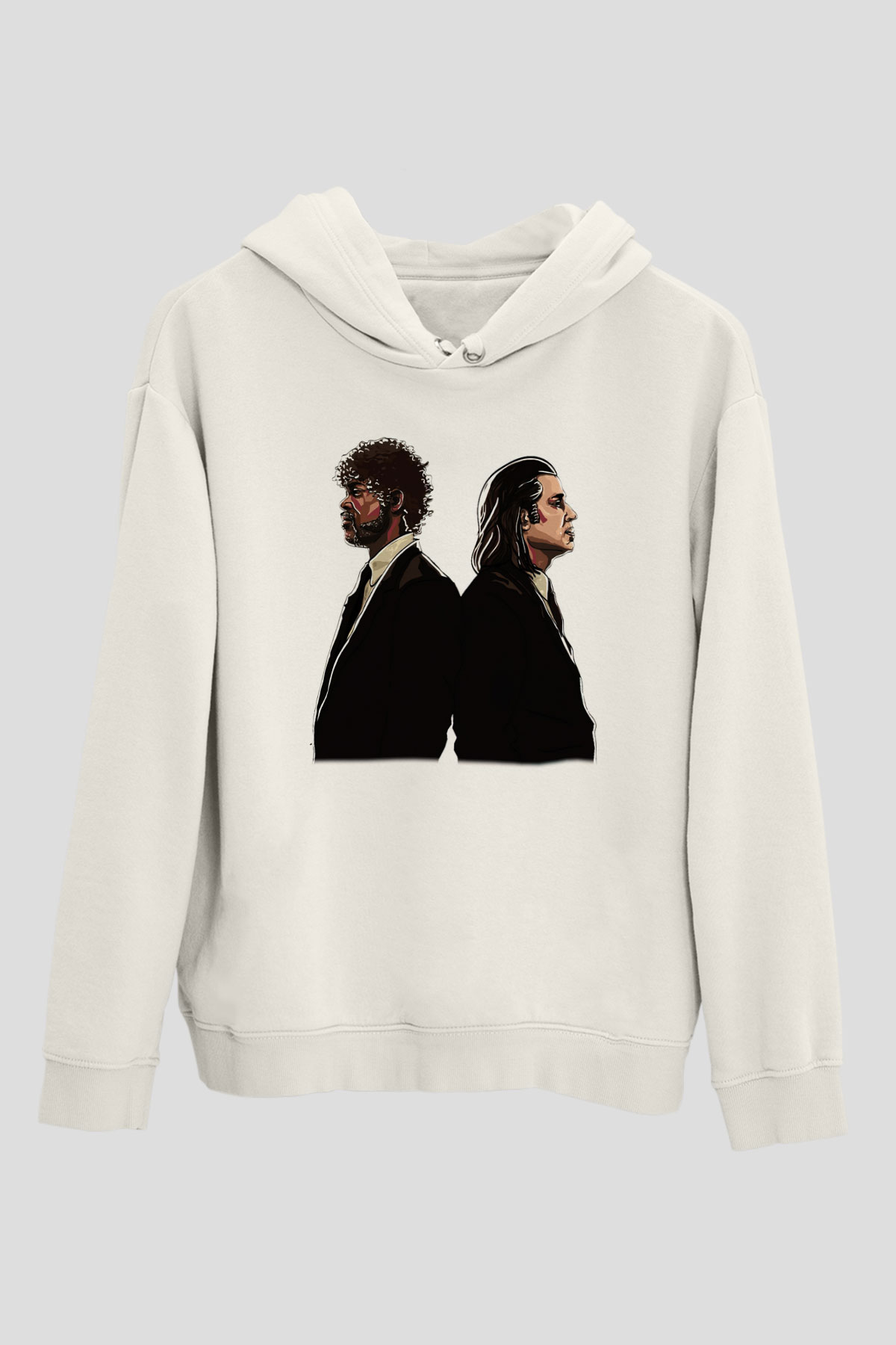 Pulp Fiction Beyaz Unisex Hoodie