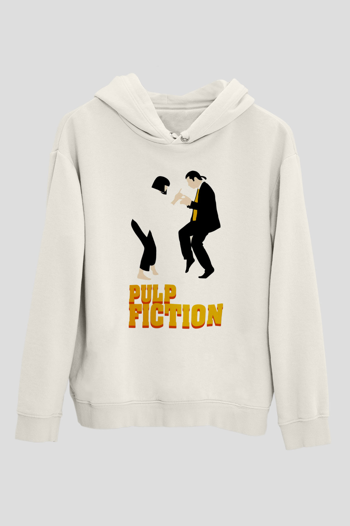 Pulp Fiction Beyaz Unisex Hoodie