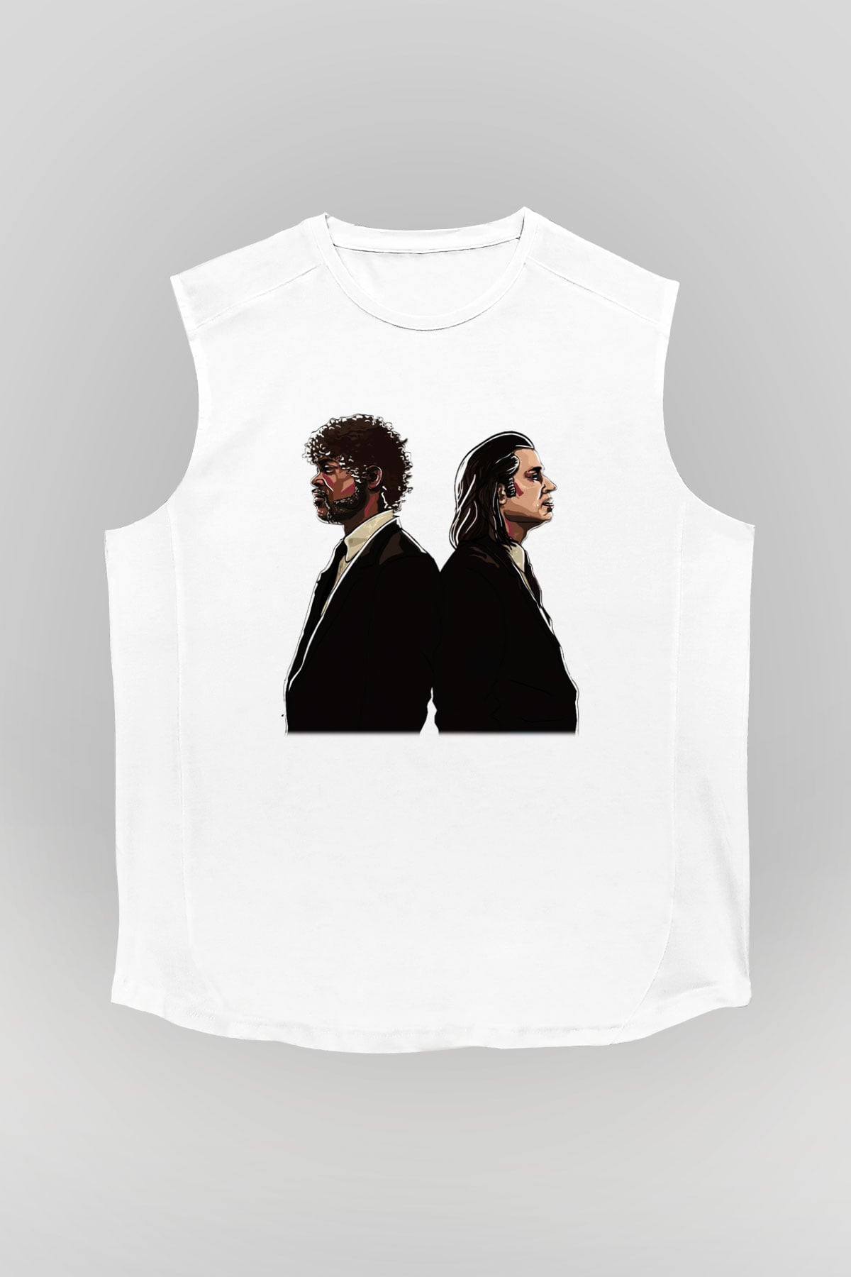 Pulp Fiction Beyaz Unisex Kolsuz Tişört